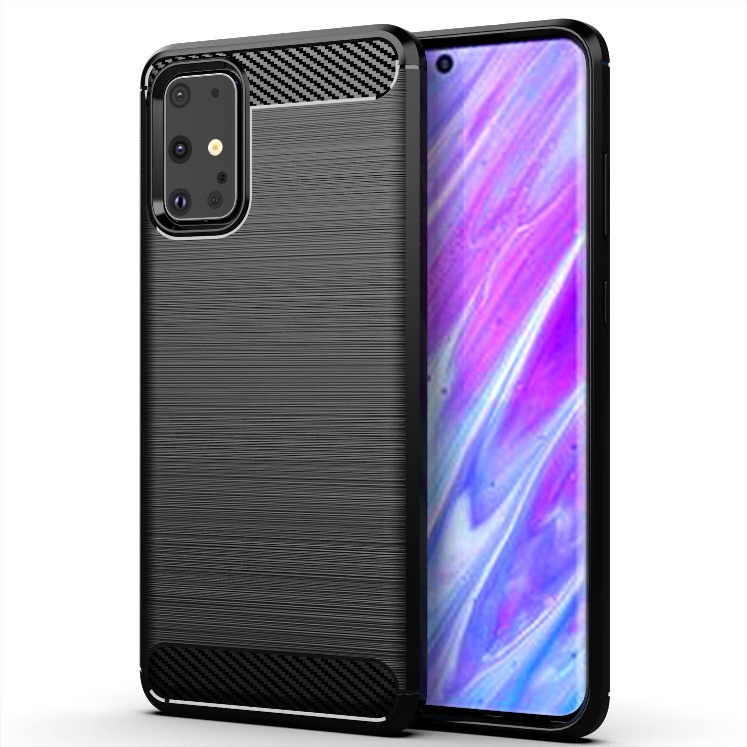 Samsung Galaxy S20 Plus Handyhülle Carbon Optik Backcover Schwarz