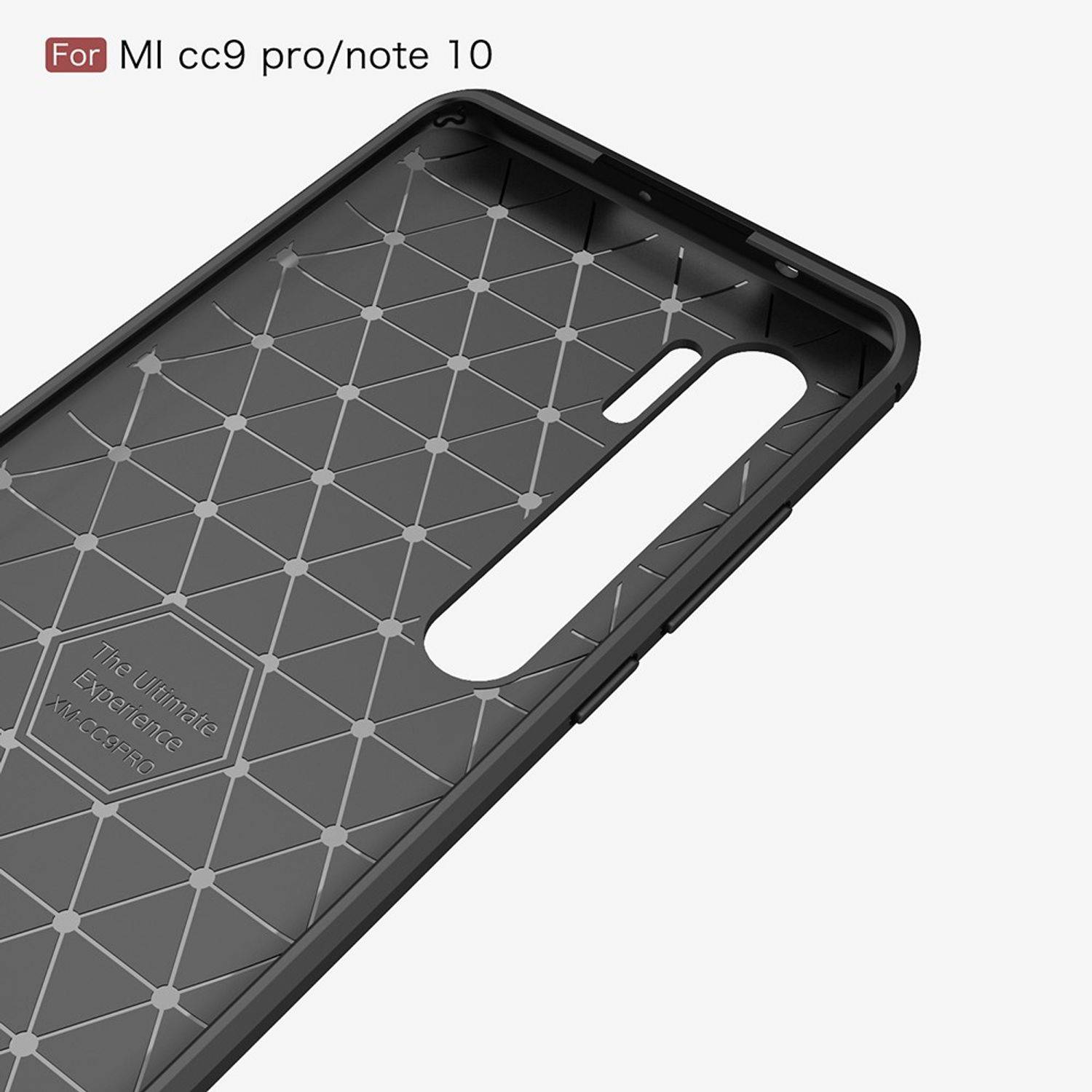 Xiaomi Mi Note 10 Handyhülle Carbon Optik Backcover Grau