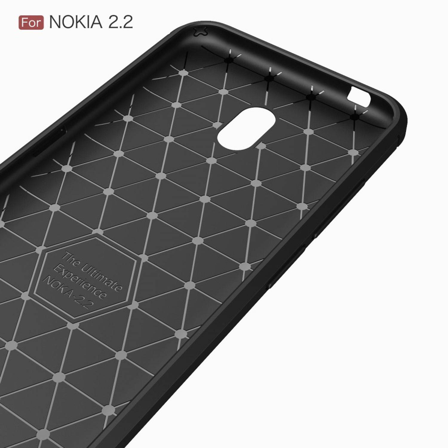 Nokia 2.2 Handyhülle Carbon Optik Backcover Schwarz