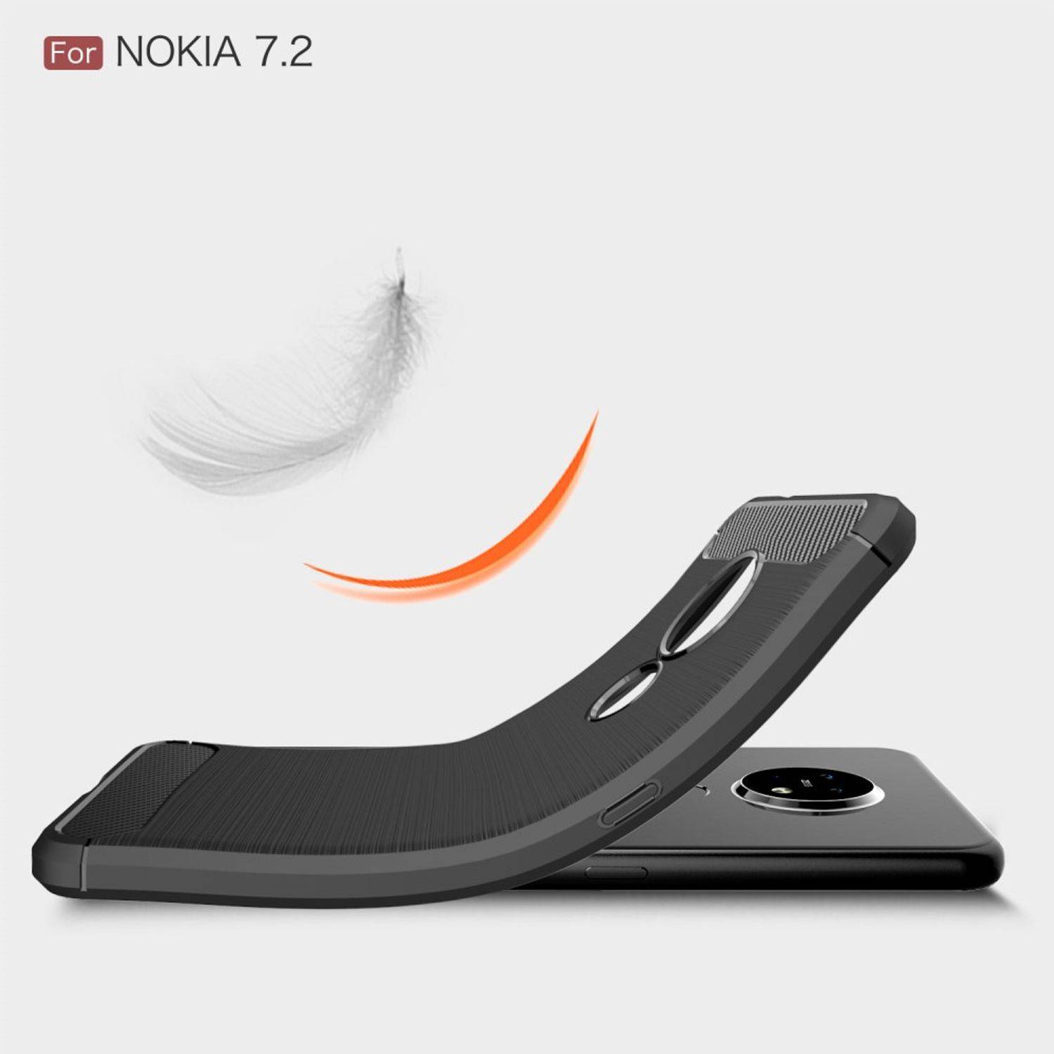 Nokia 6.2 Handyhülle Carbon Optik Backcover Schwarz