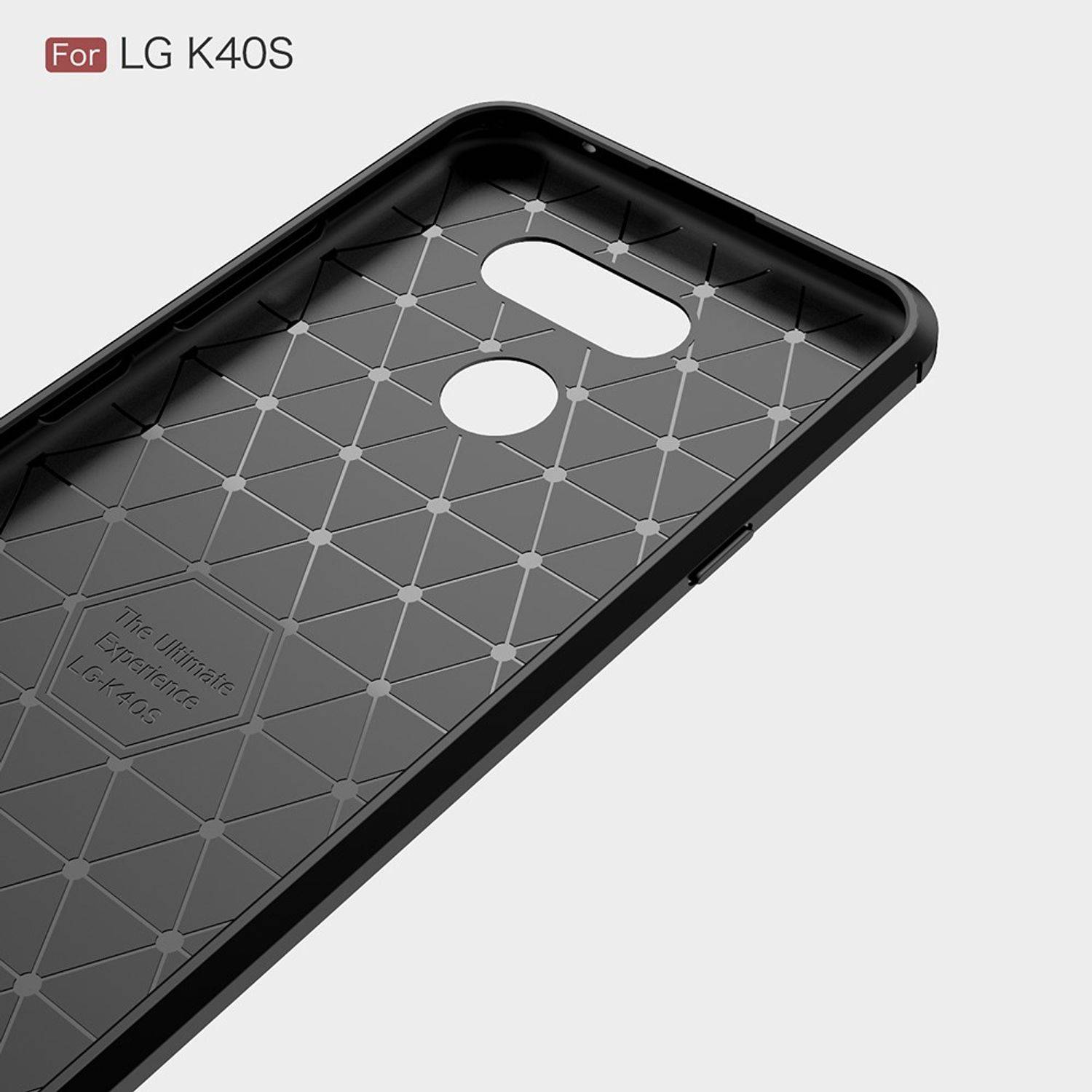 LG K40S Handyhülle Carbon Optik Backcover Blau