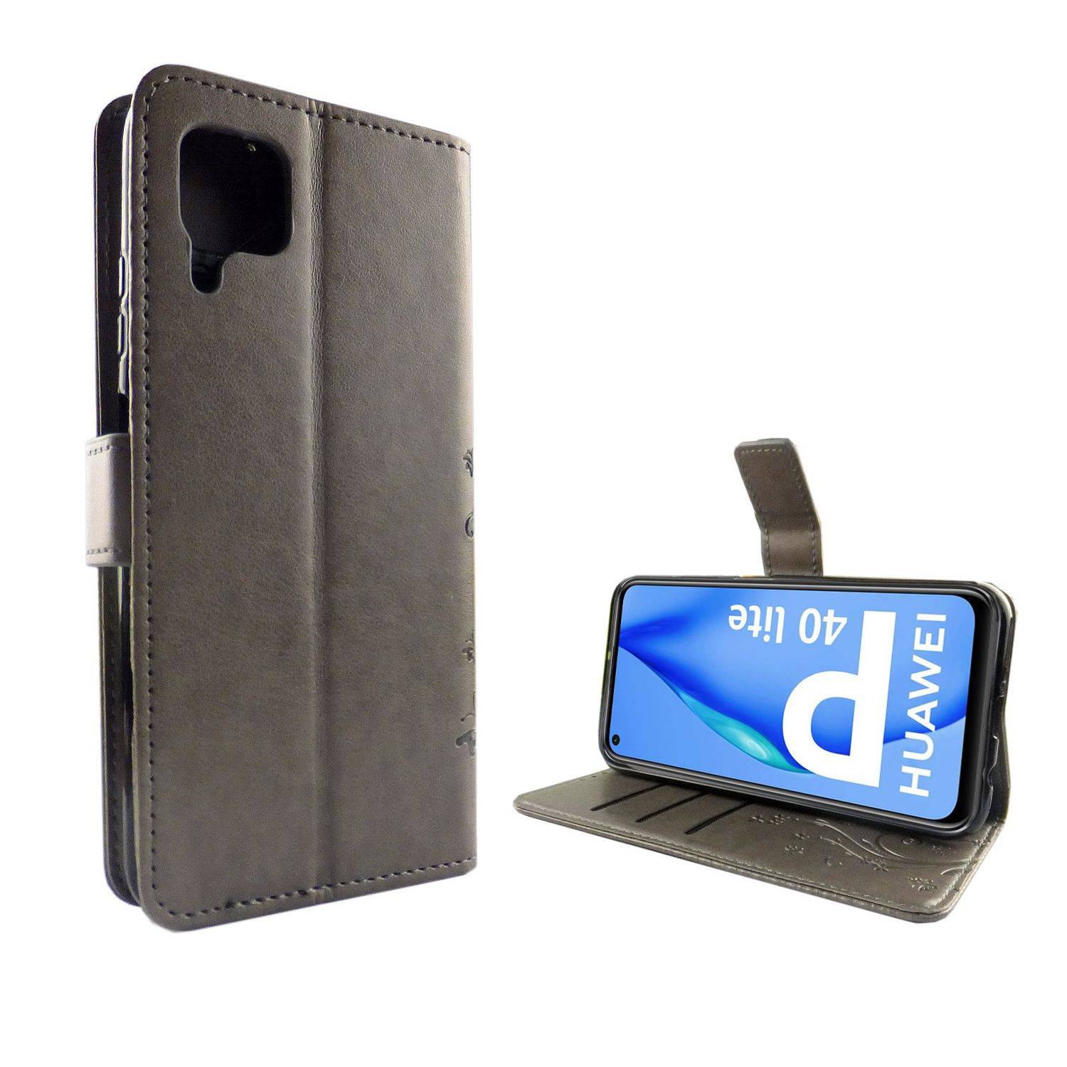 Huawei P40 Lite Handyhülle Bookcover Grau