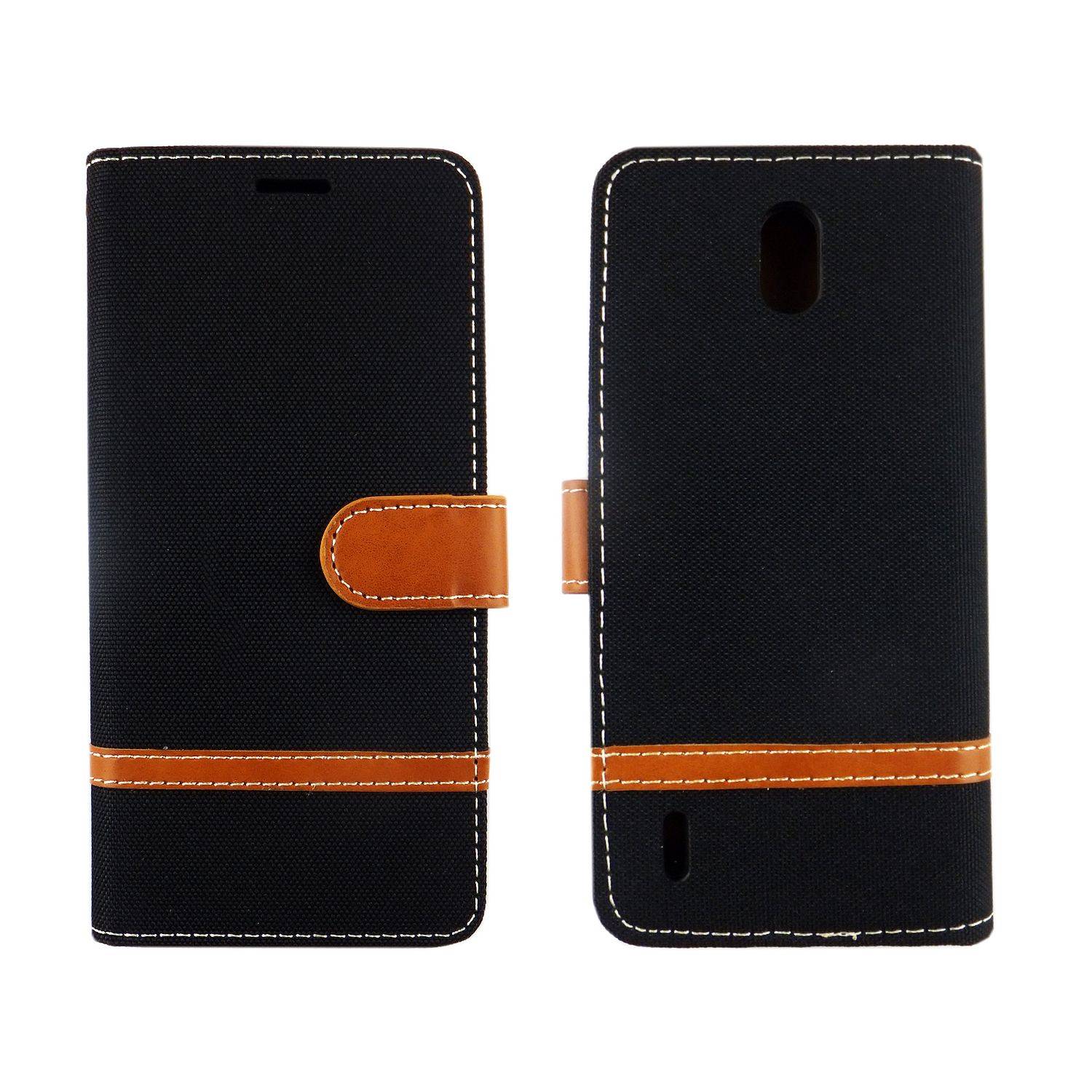 Nokia 1.3 Handyhülle Bookcover Schwarz