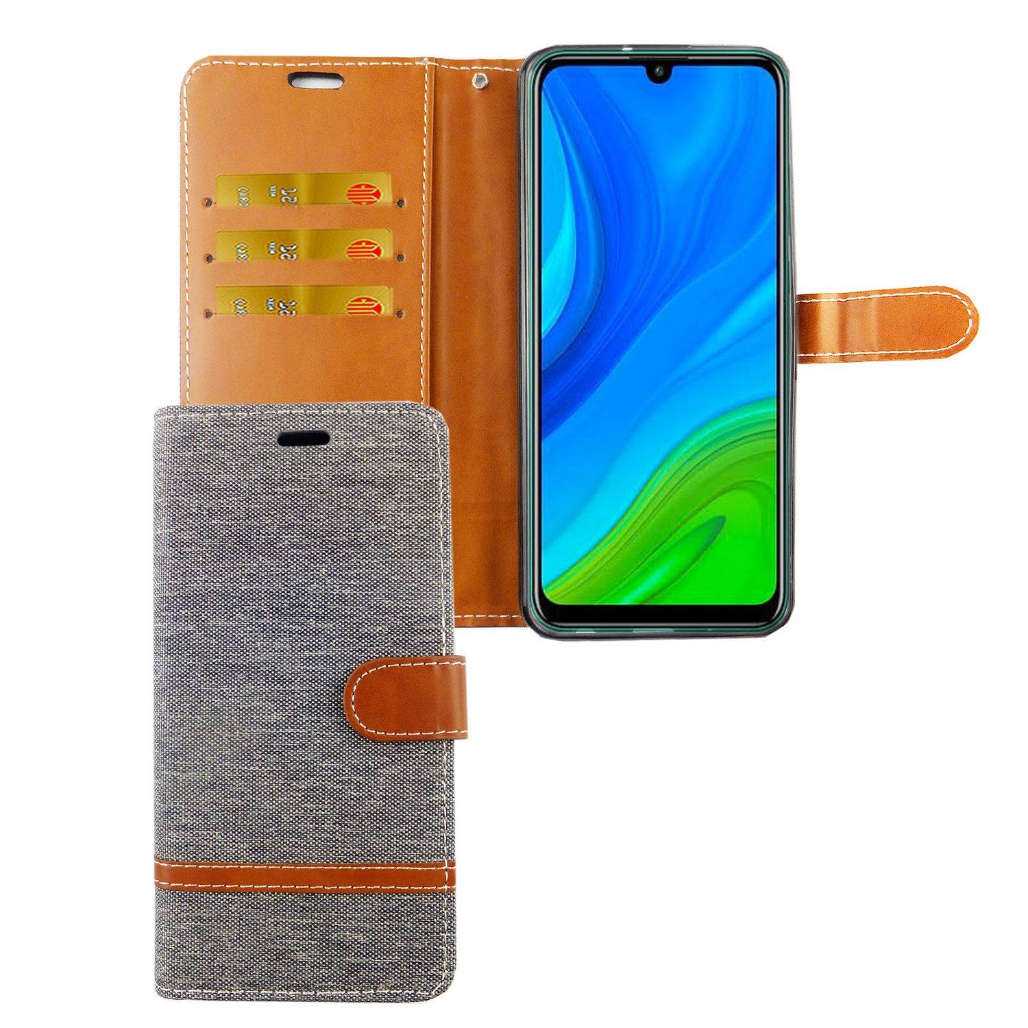 Huawei P smart 2020 Handyhülle Bookcover Grau