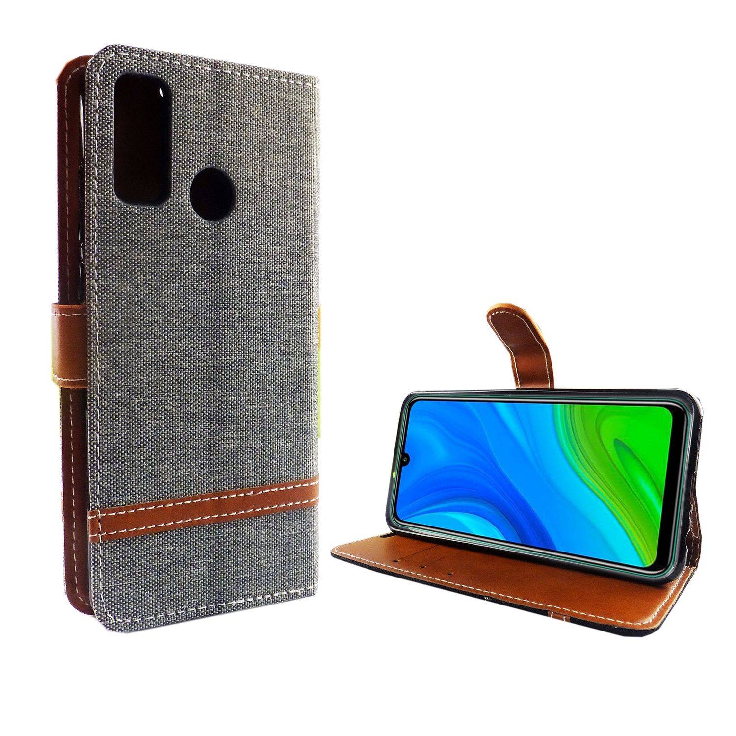 Huawei P smart 2020 Handyhülle Bookcover Grau