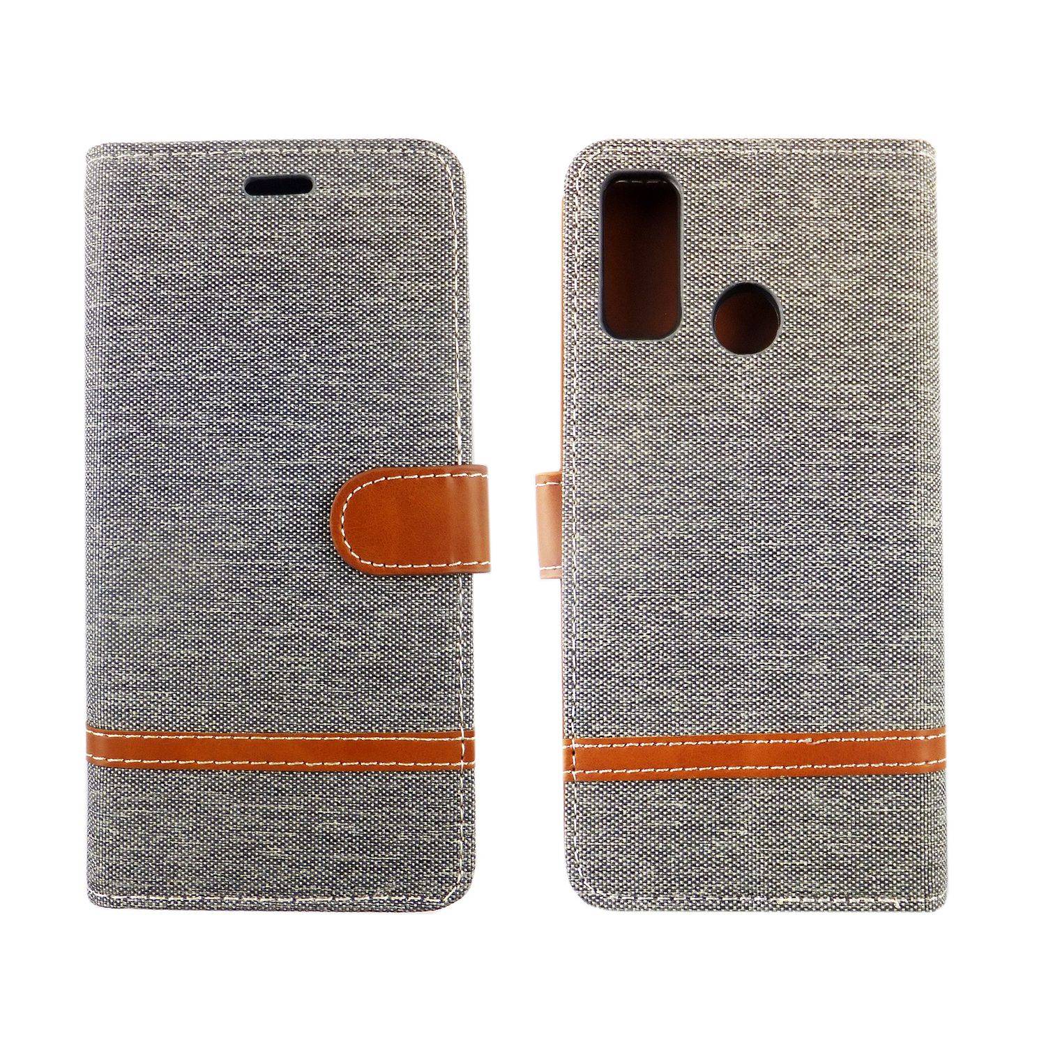 Huawei P smart 2020 Handyhülle Bookcover Grau