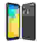 Samsung Galaxy A20e Handyhülle Carbon Optik Backcover Schwarz