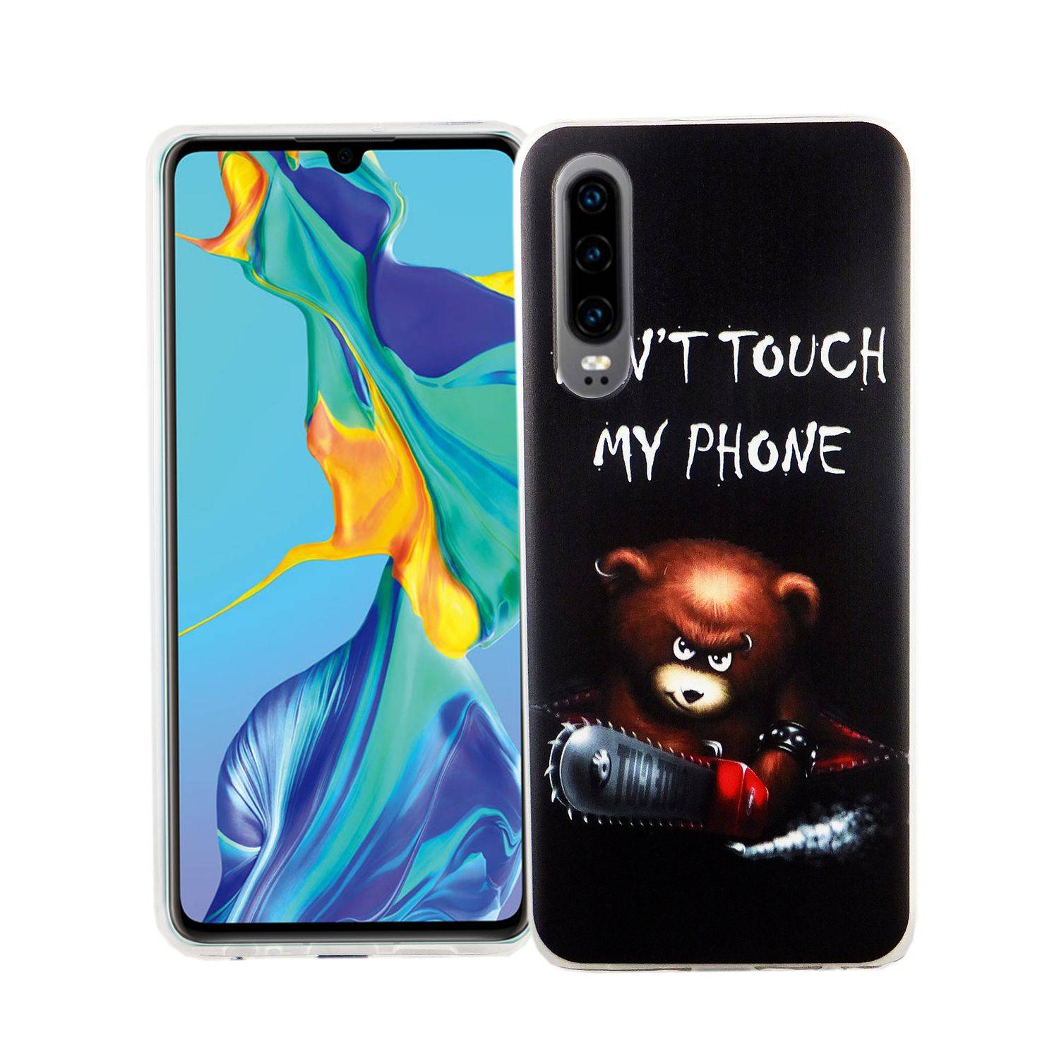 Huawei P30 Handyhülle Bumper Backcover Schwarz