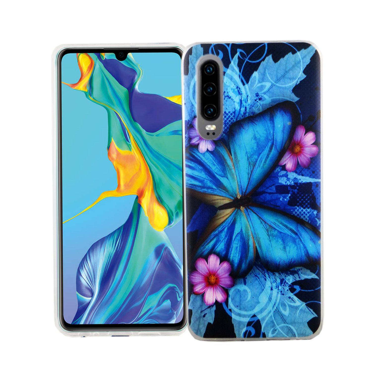 Huawei P30 Handyhülle Bumper Backcover Blau
