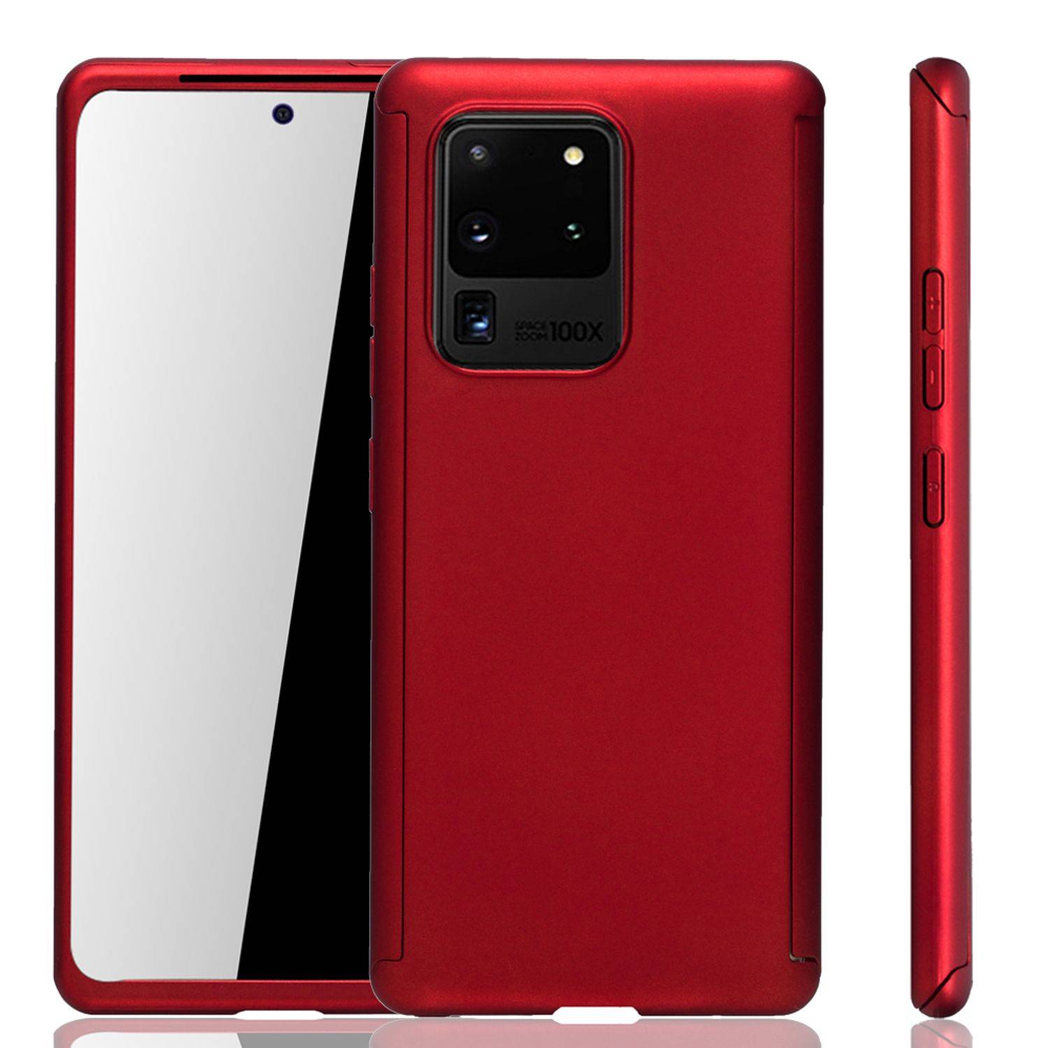 Samsung Galaxy S20 Ultra Handyhülle 360 Grad Schutz Full Cover Rot