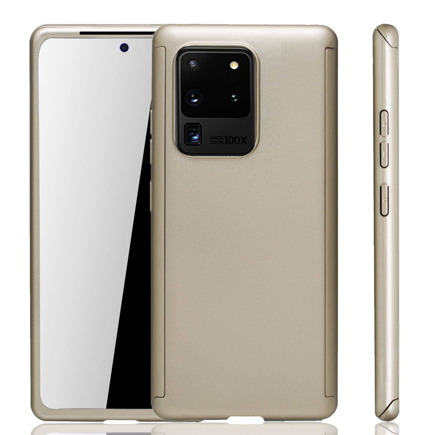 Samsung Galaxy S20 Ultra Handyhülle 360 Grad Schutz Full Cover Gold