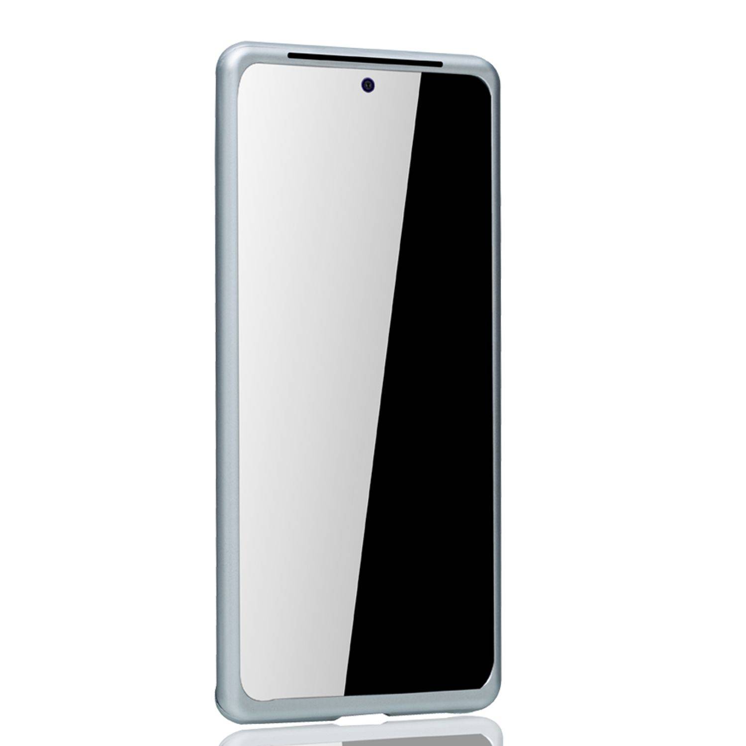 Samsung Galaxy S20 Ultra Handyhülle 360 Grad Schutz Full Cover Silber