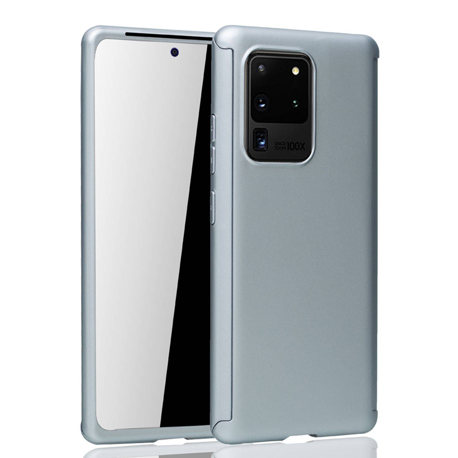 Samsung Galaxy S20 Ultra Handyhülle 360 Grad Schutz Full Cover Silber