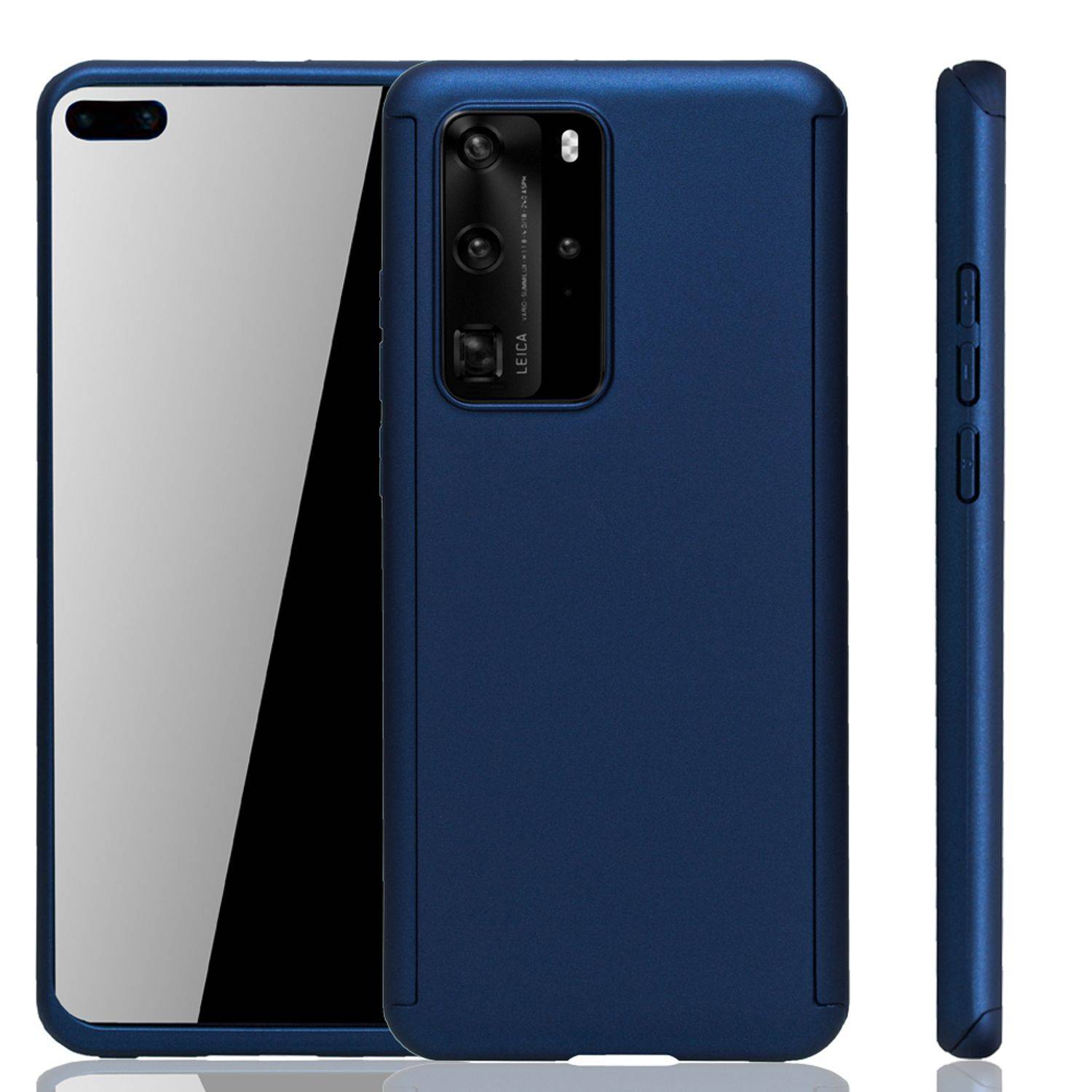 Huawei P40 Handyhülle 360 Grad Schutz Full Cover Blau