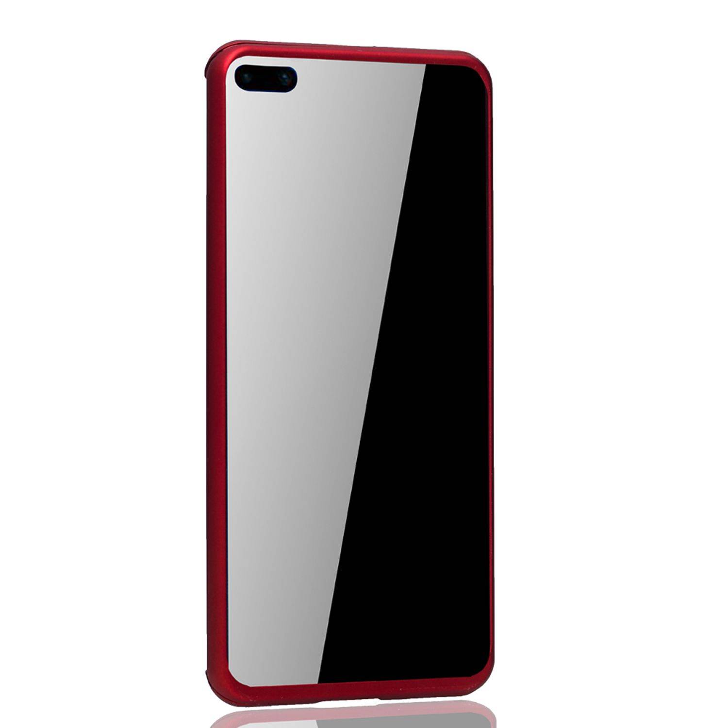 Huawei P40 Handyhülle 360 Grad Schutz Full Cover Rot
