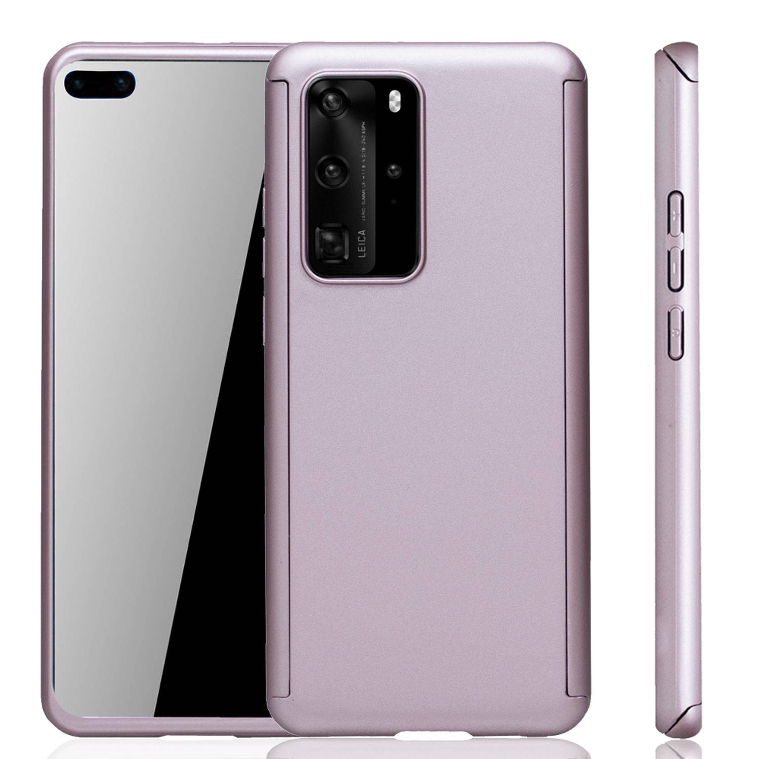 Huawei P40 Handyhülle 360 Grad Schutz Full Cover Rosa