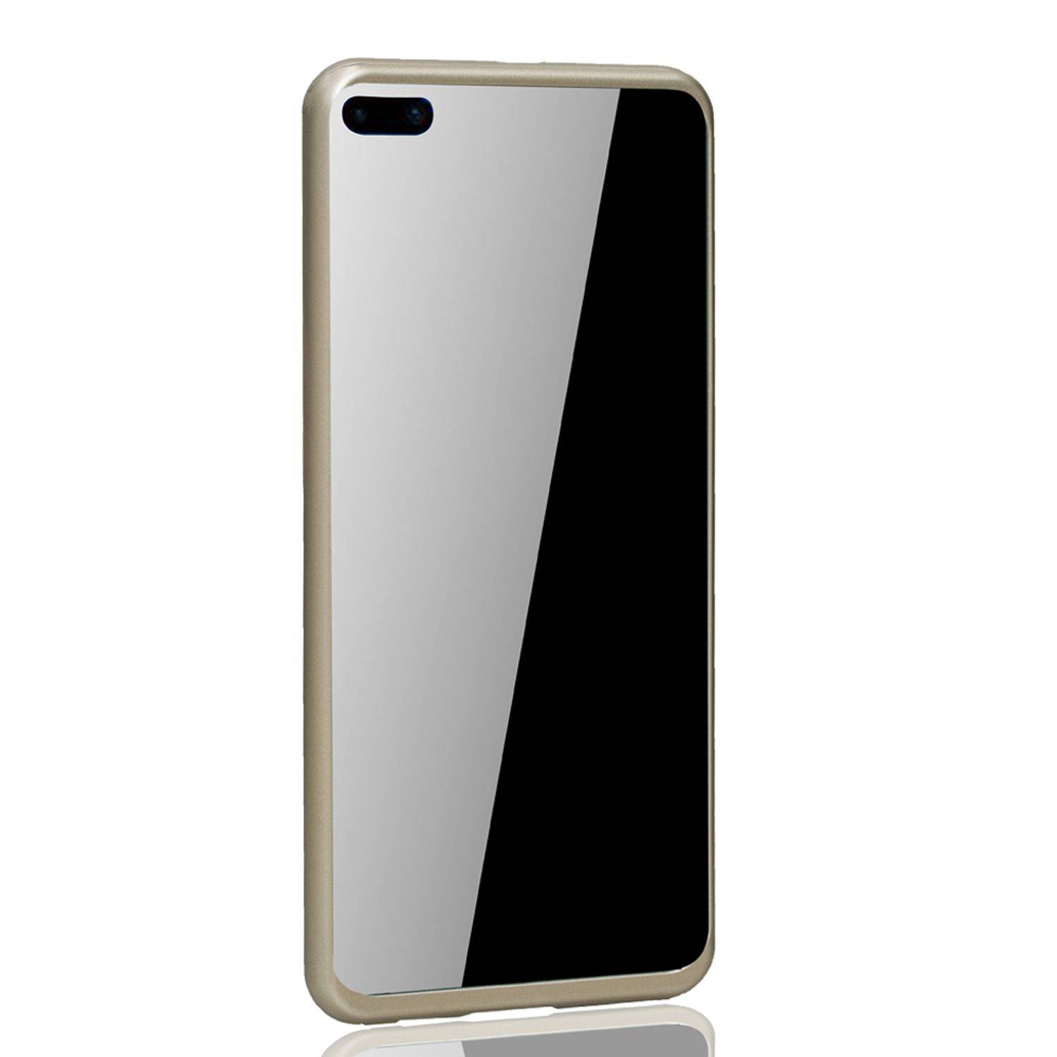 Huawei P40 Handyhülle 360 Grad Schutz Full Cover Gold