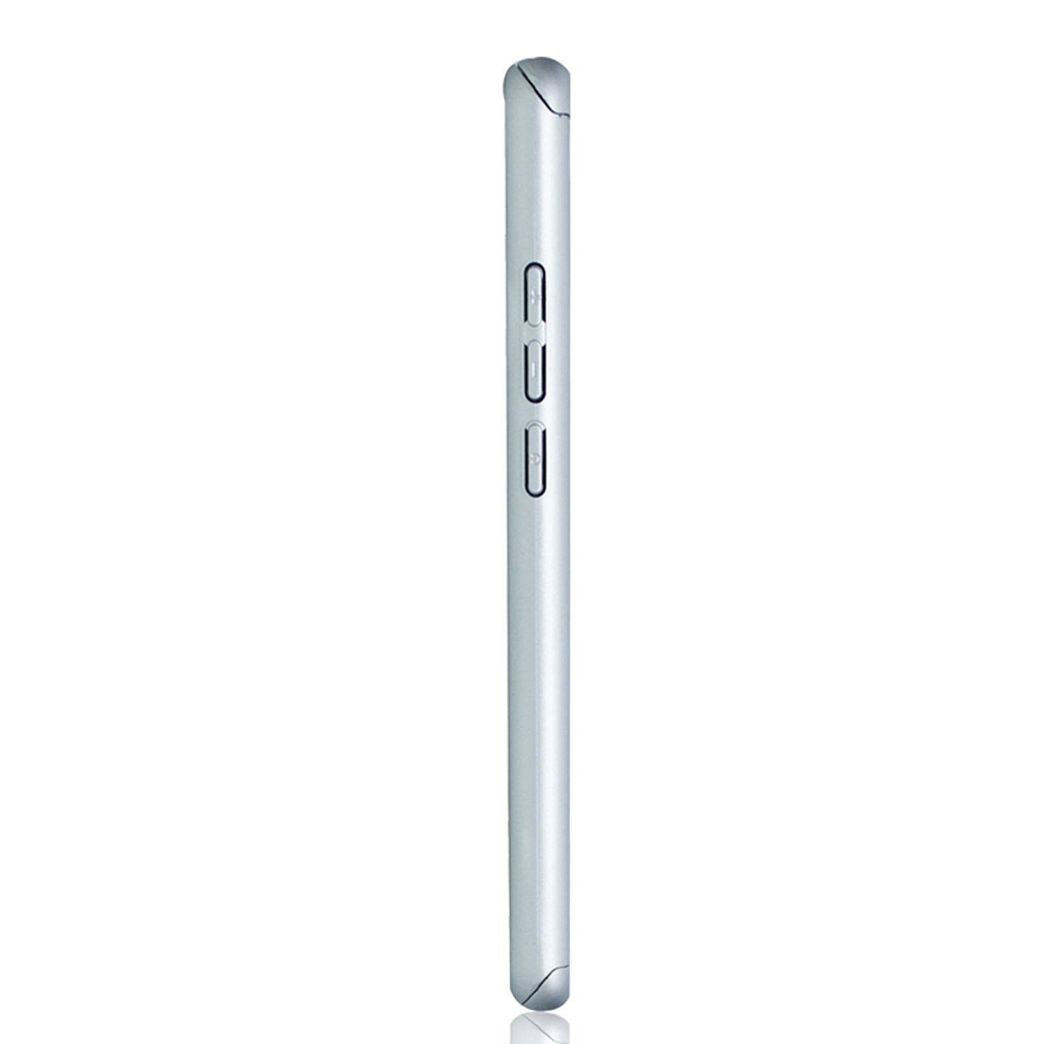 Huawei P40 Handyhülle 360 Grad Schutz Full Cover Silber