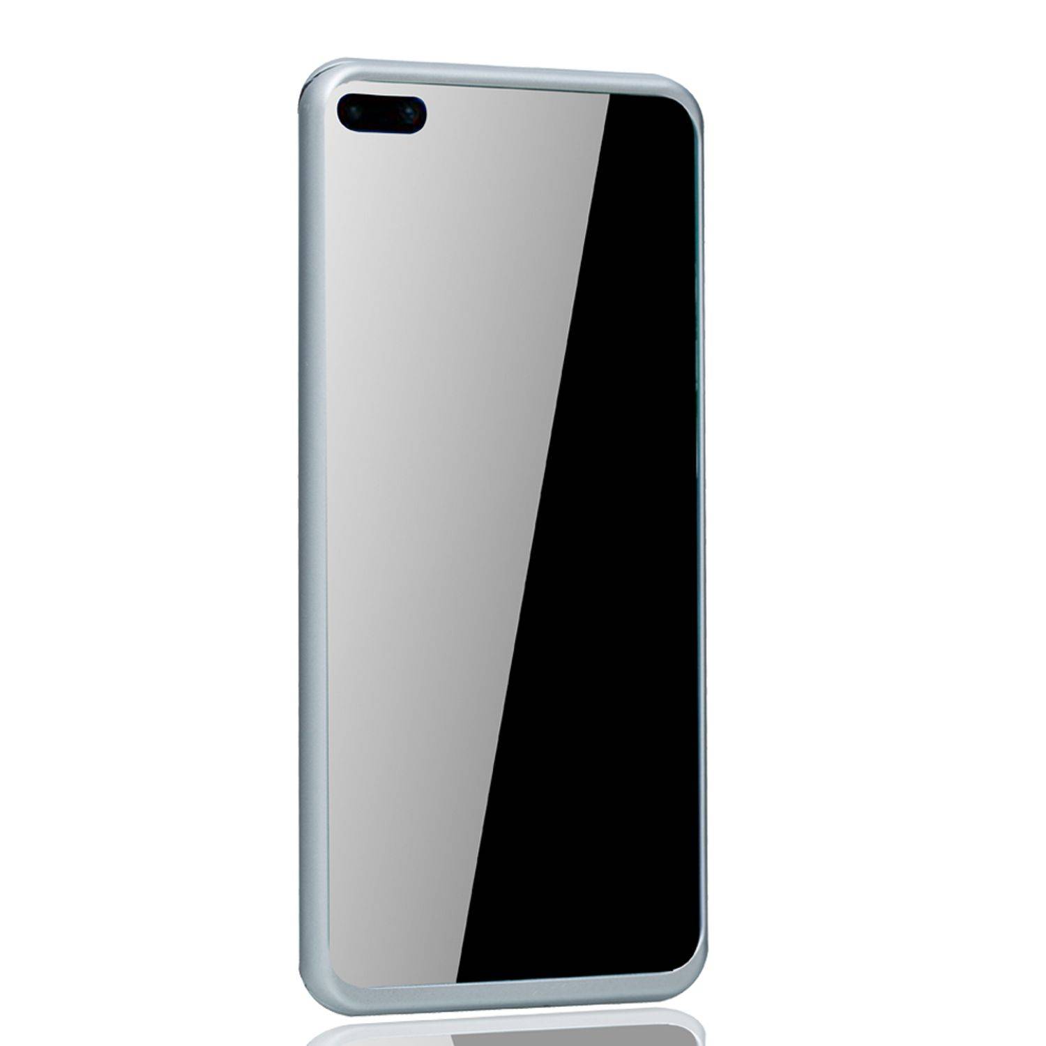 Huawei P40 Handyhülle 360 Grad Schutz Full Cover Silber
