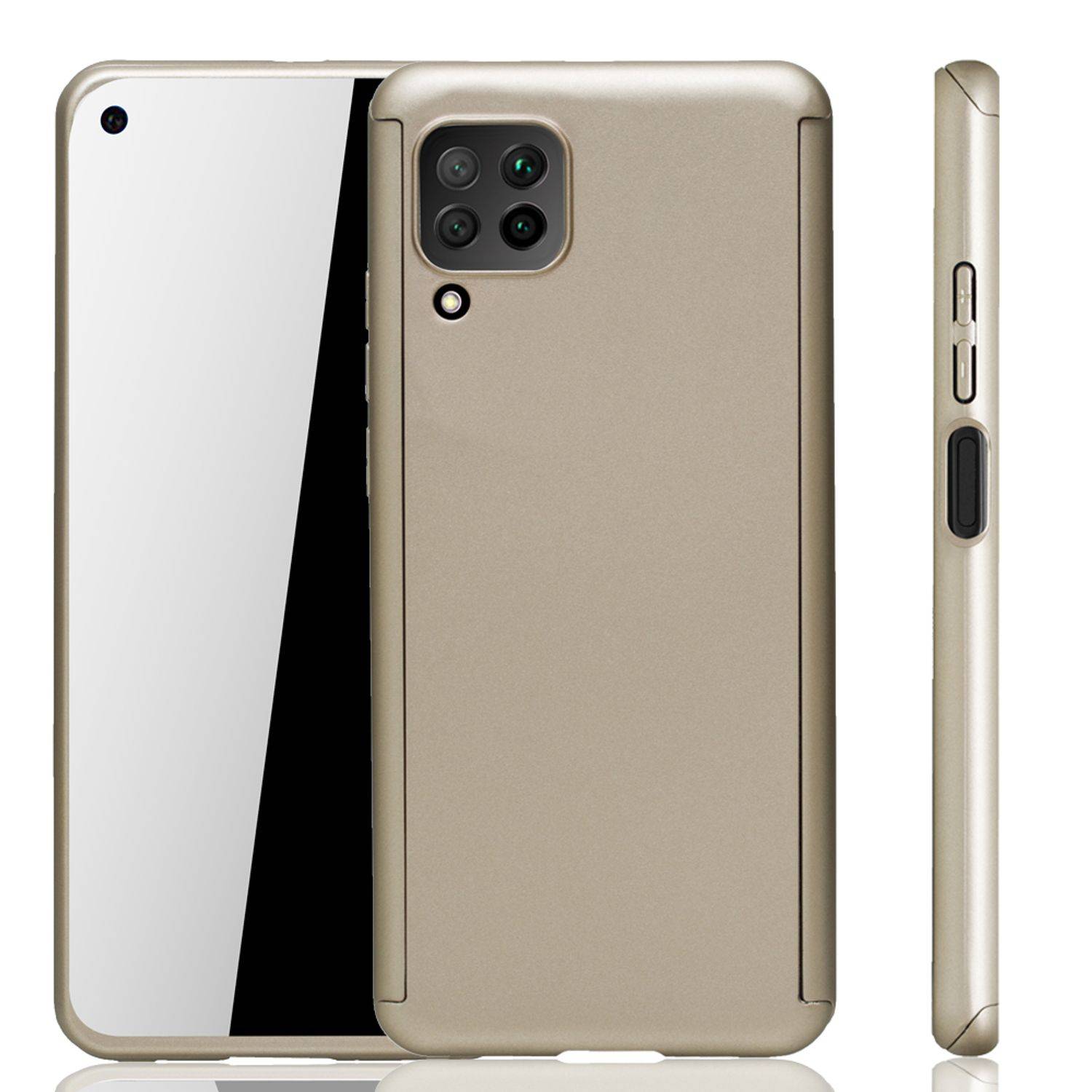 Huawei P40 Lite Handyhülle 360 Grad Schutz Full Cover Gold