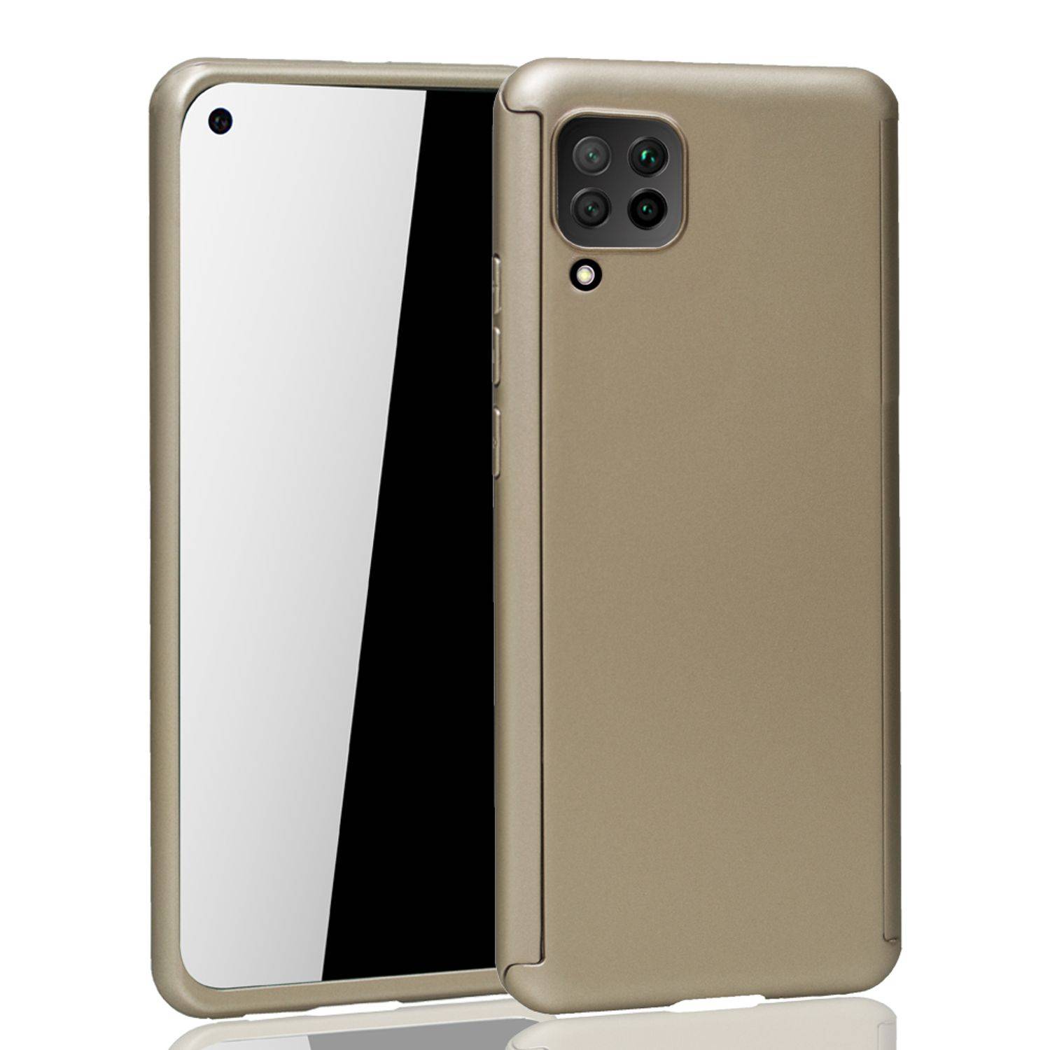Huawei P40 Lite Handyhülle 360 Grad Schutz Full Cover Gold