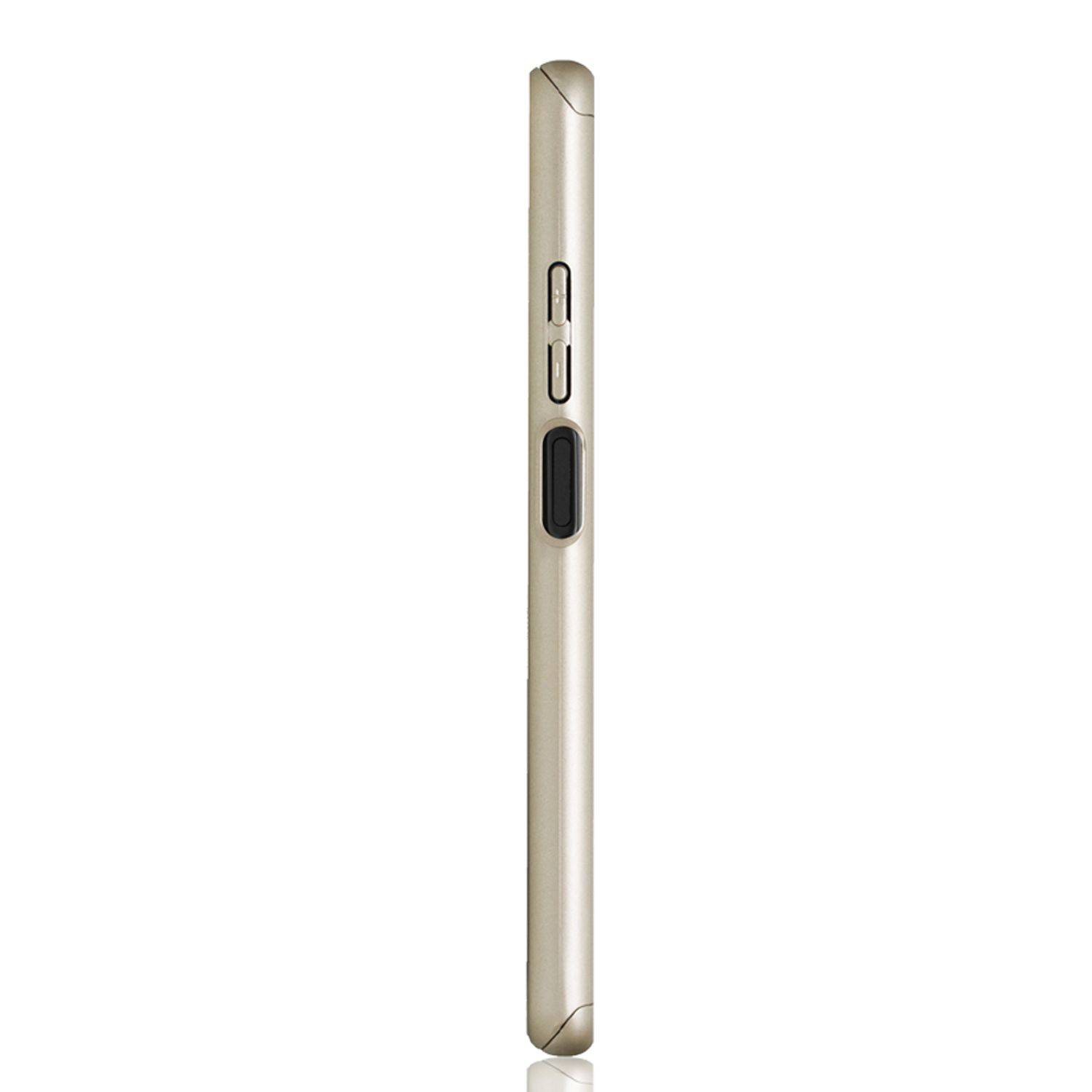 Huawei P40 Lite Handyhülle 360 Grad Schutz Full Cover Gold