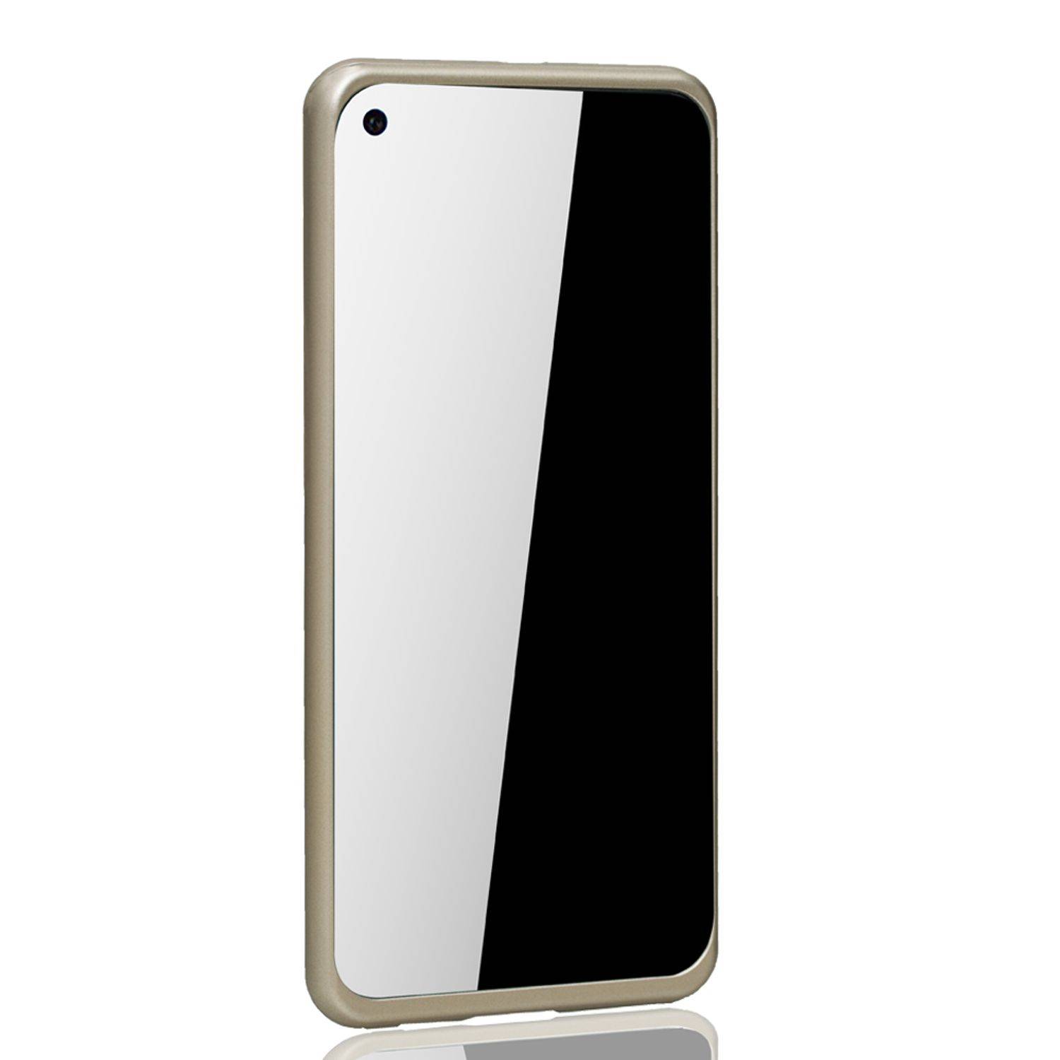 Huawei P40 Lite Handyhülle 360 Grad Schutz Full Cover Gold