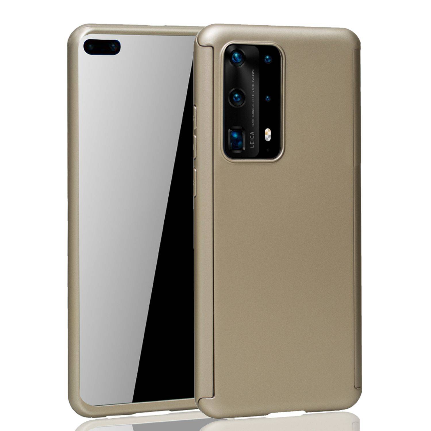 Huawei P40 Pro Handyhülle 360 Grad Schutz Full Cover Gold
