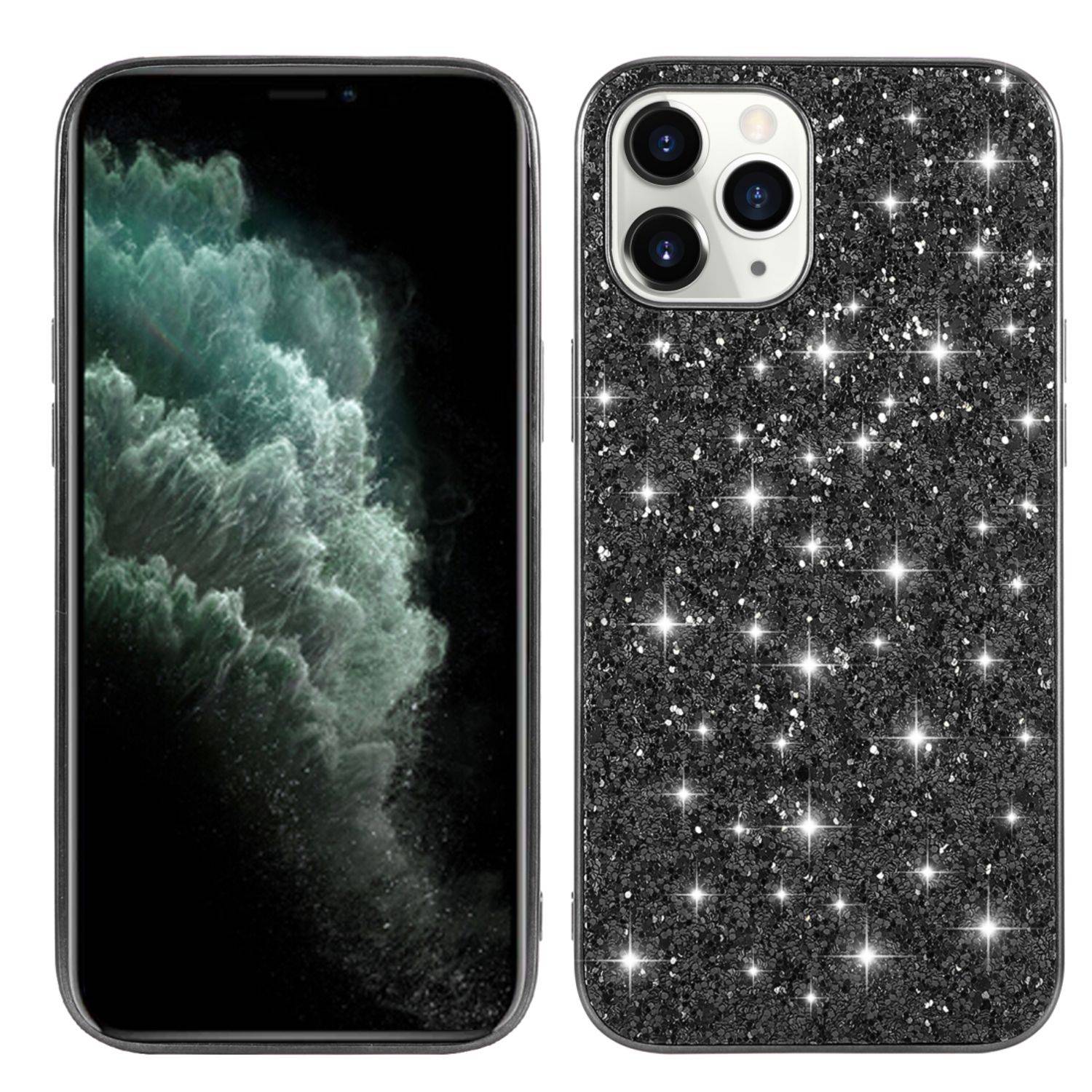 Apple iPhone 12 Mini Handyhülle Glitzer Strass Backcover Schwarz