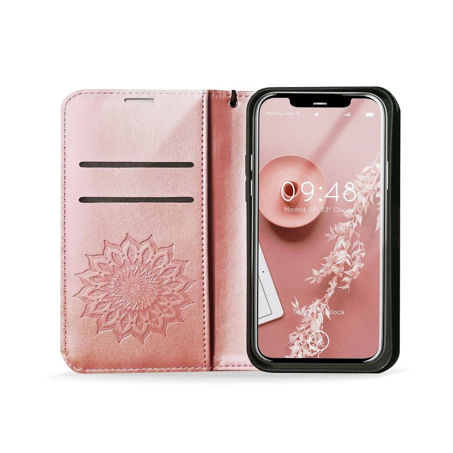 Hülle kompatibel mit Samsung Galaxy A02s Kunstleder Handyhülle - Handy Case Rosa