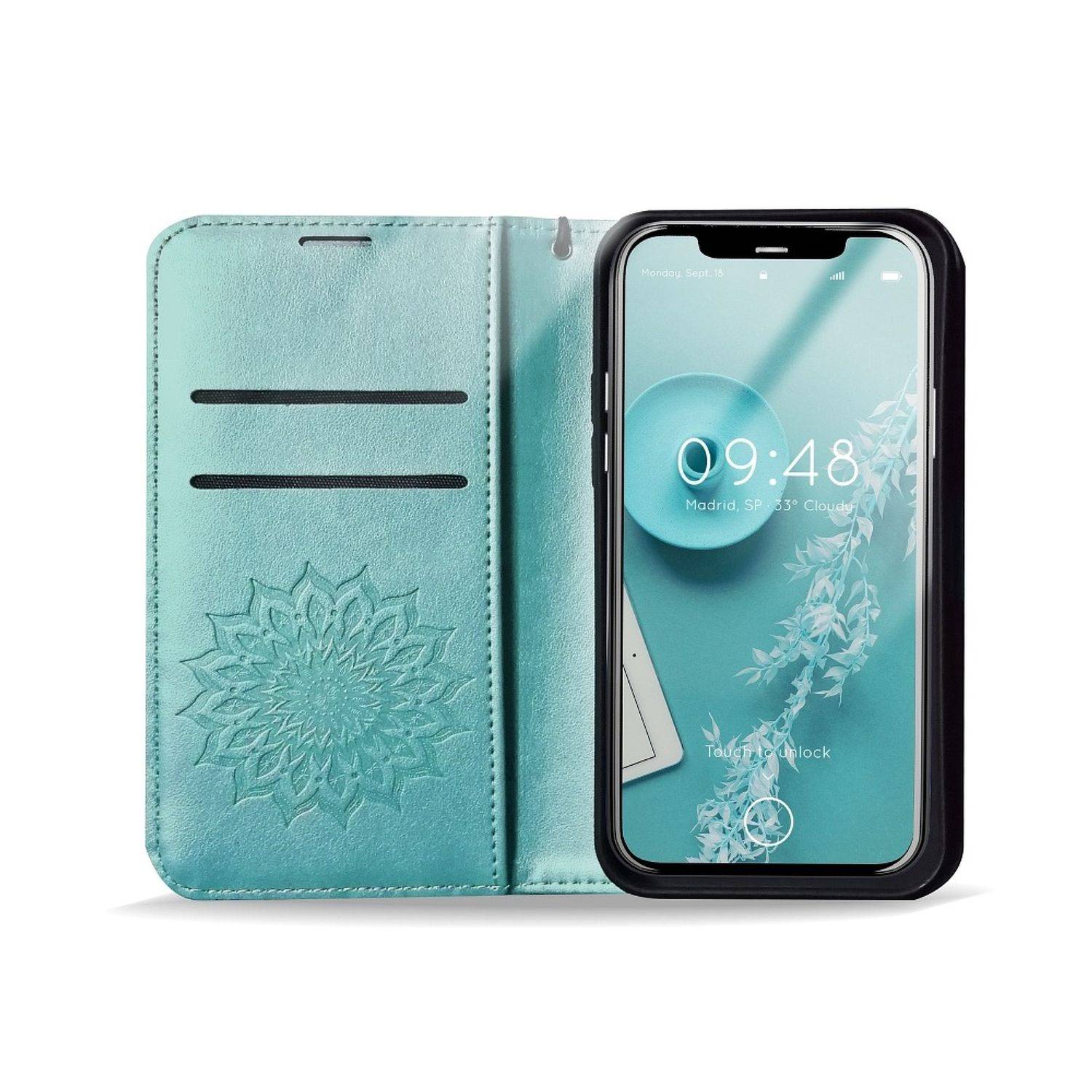 Hülle kompatibel mit Xiaomi Redmi 9C Kunstleder Handyhülle - Handy Case Grün