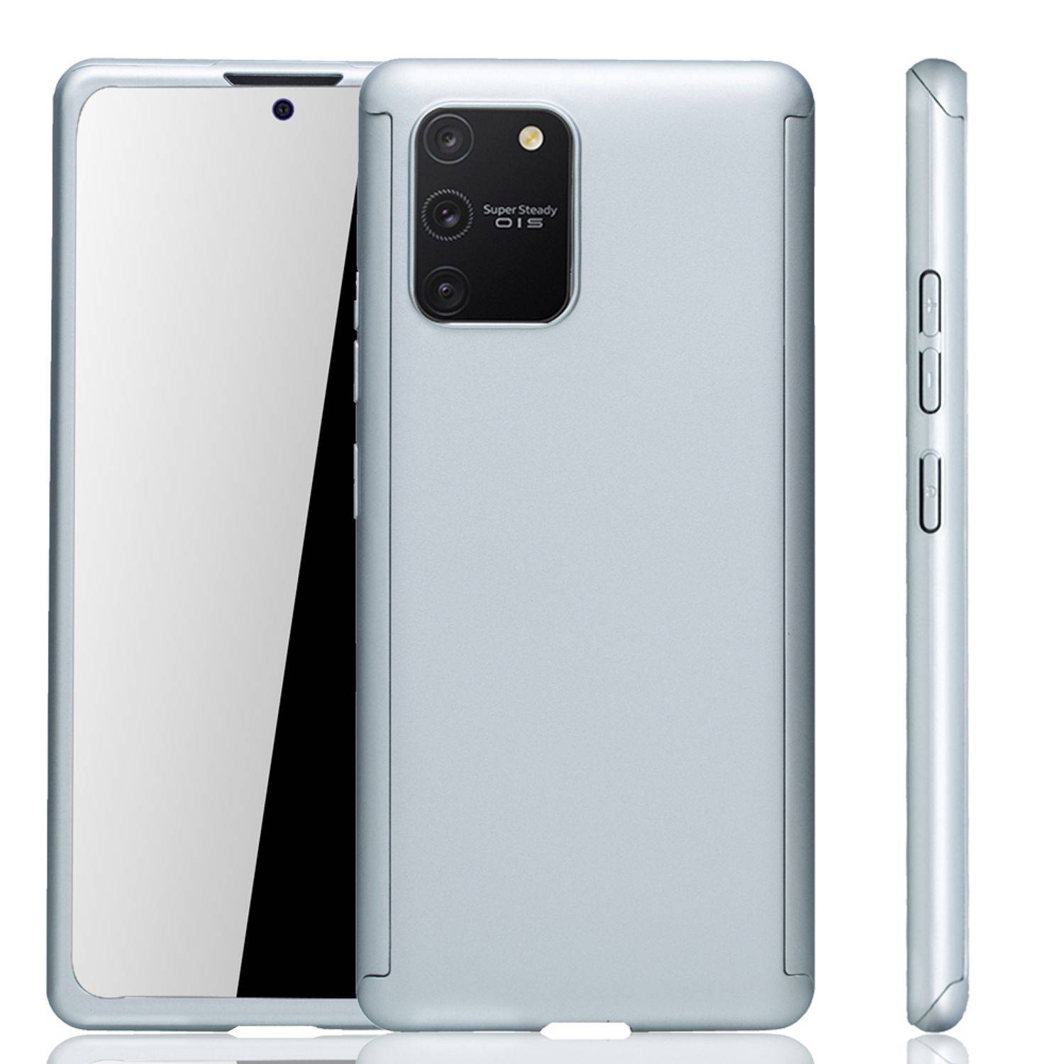Samsung Galaxy S10 Lite Handyhülle 360 Grad Schutz Full Cover Silber