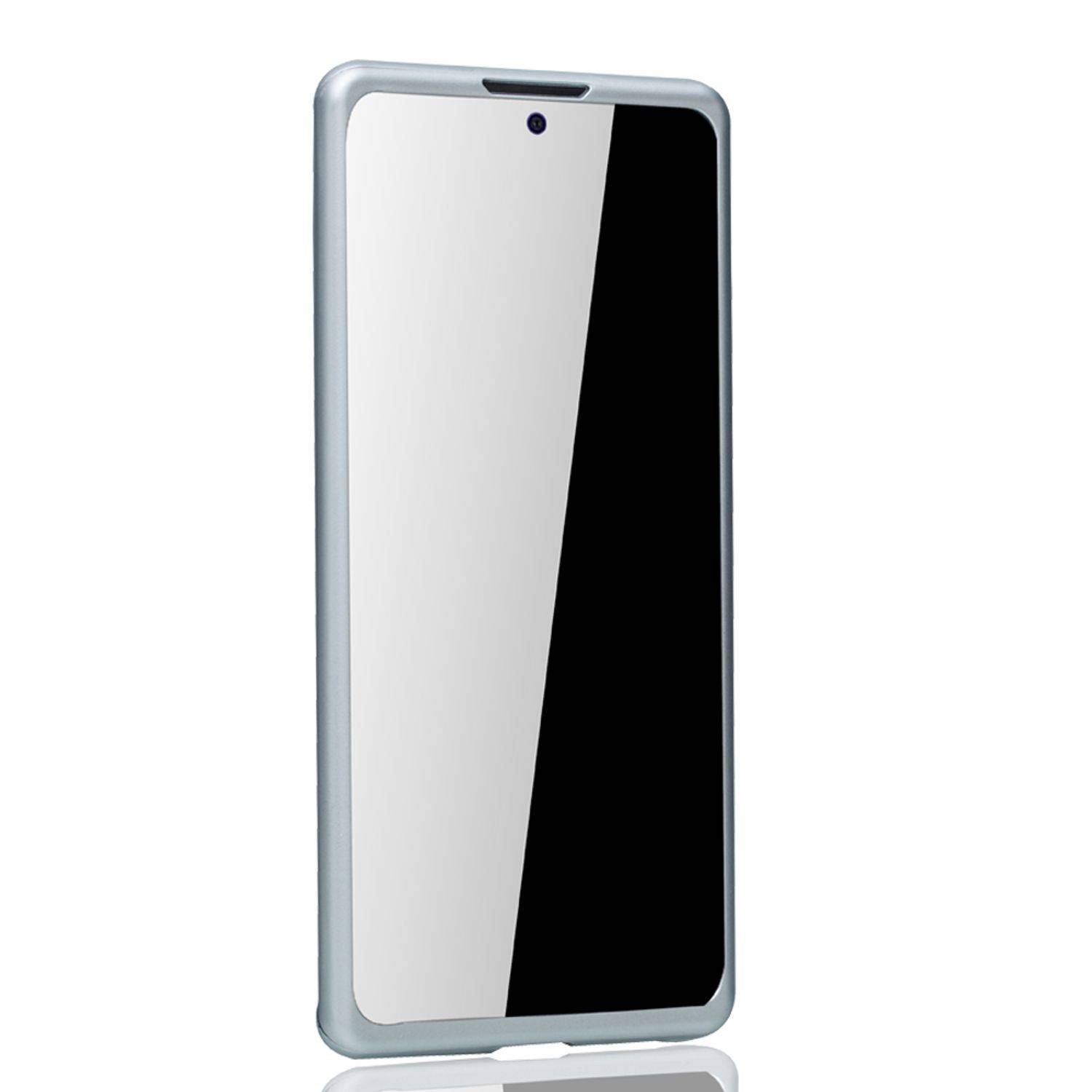 Samsung Galaxy S10 Lite Handyhülle 360 Grad Schutz Full Cover Silber