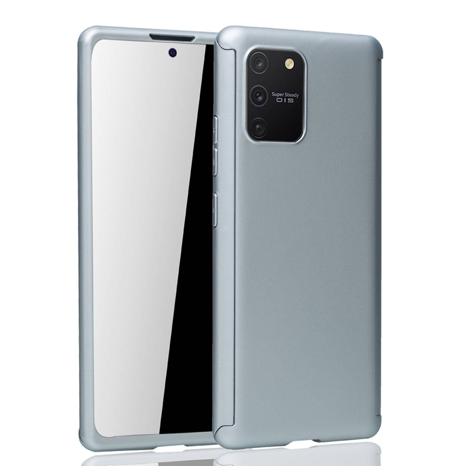 Samsung Galaxy S10 Lite Handyhülle 360 Grad Schutz Full Cover Silber