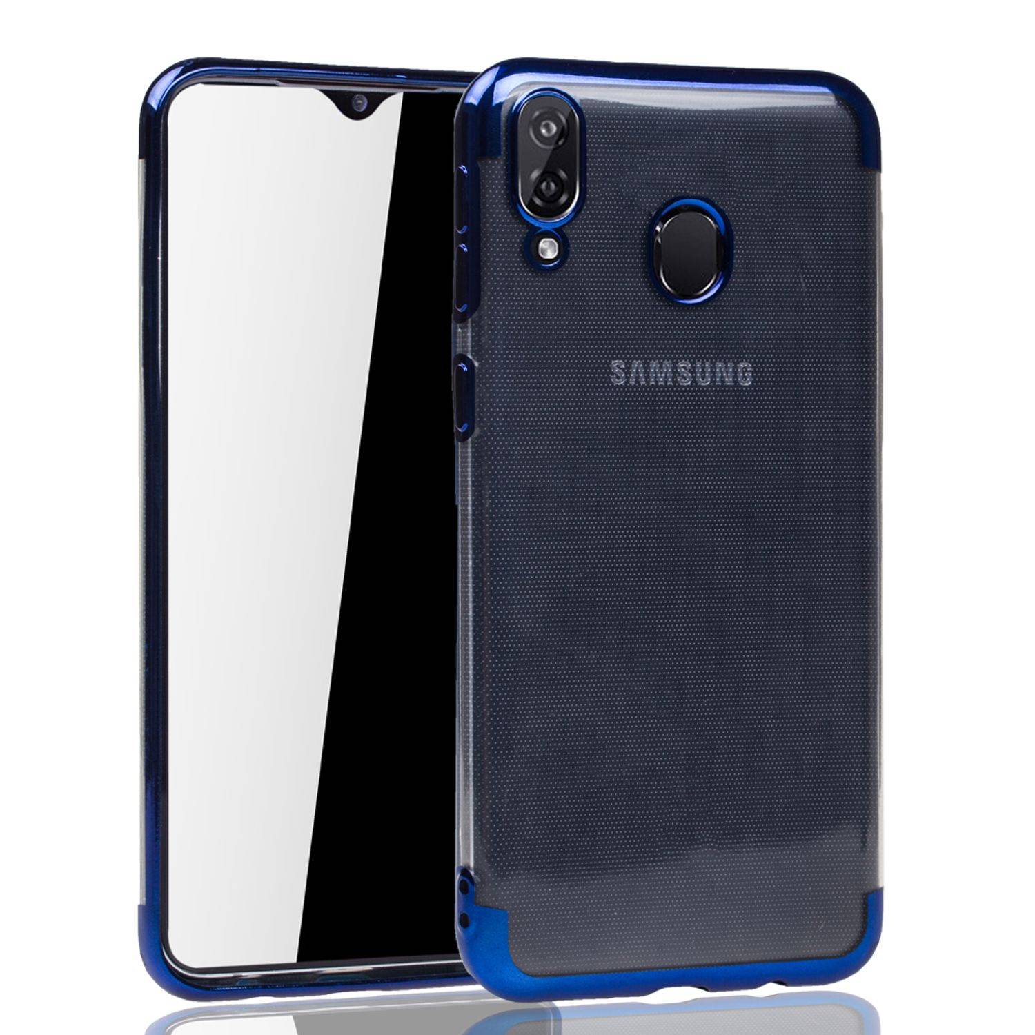 Samsung Galaxy M20 Handyhülle Bumper Backcover Blau