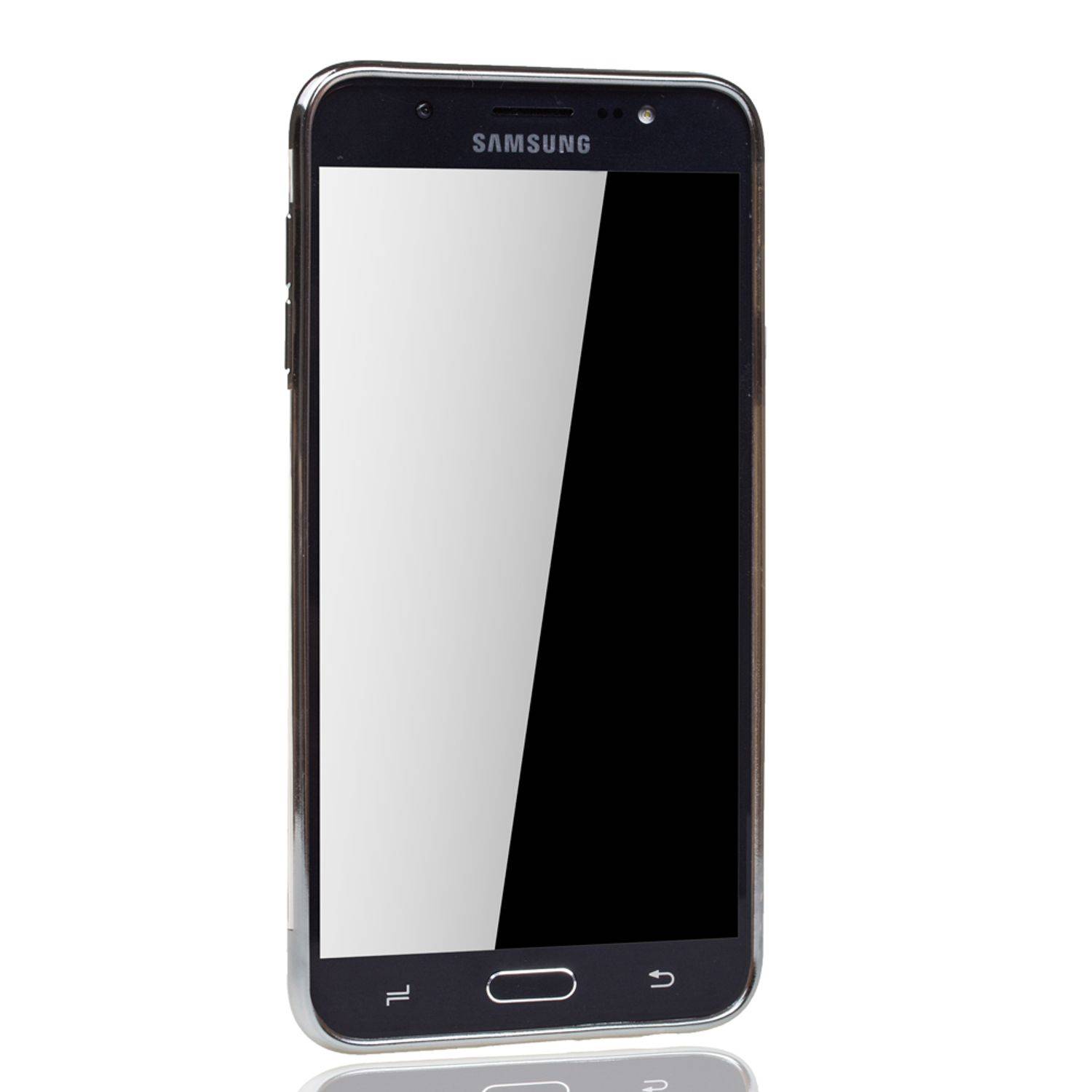 Samsung Galaxy J4 Handyhülle Bumper Backcover Silber