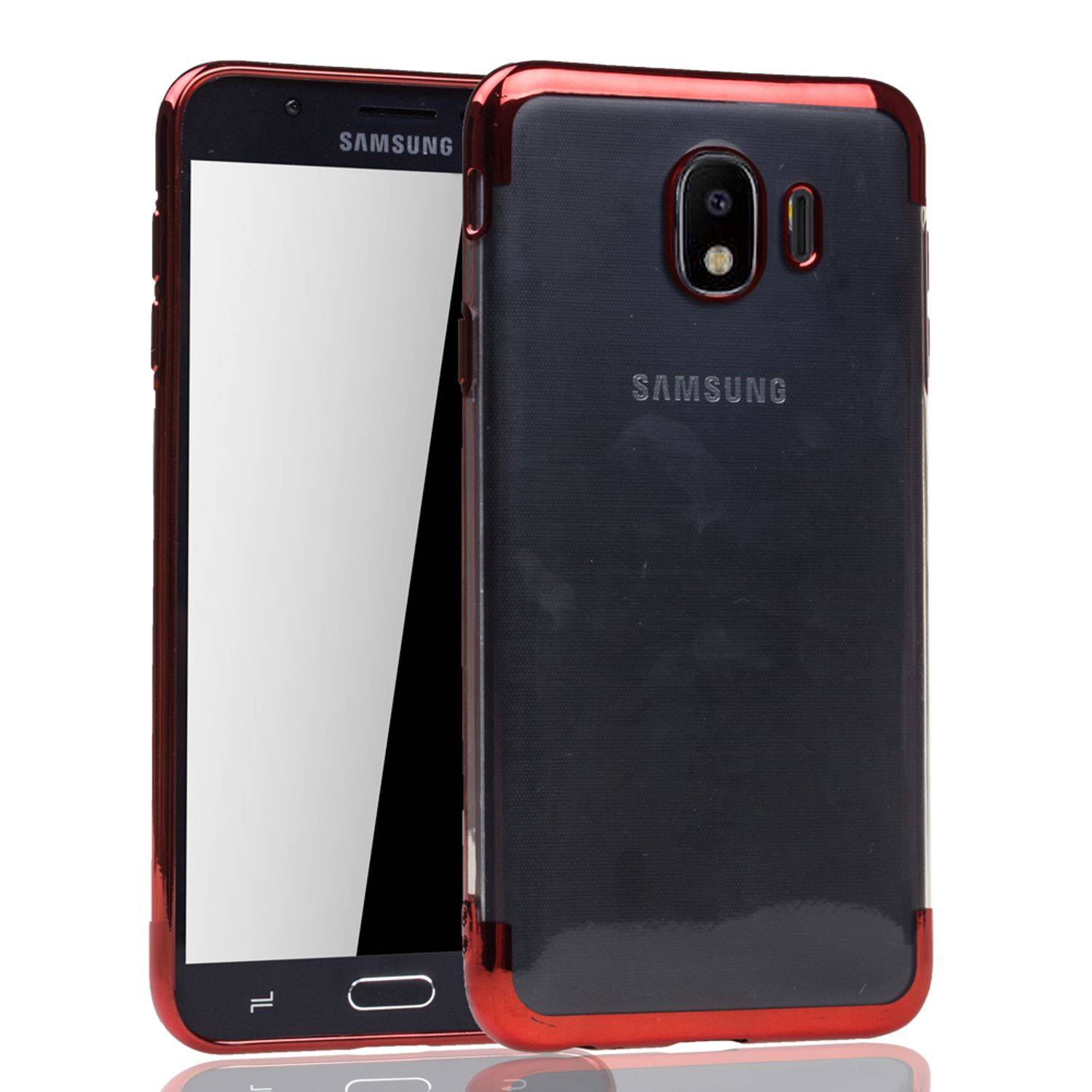 Samsung Galaxy J4 Handyhülle Bumper Backcover Rot