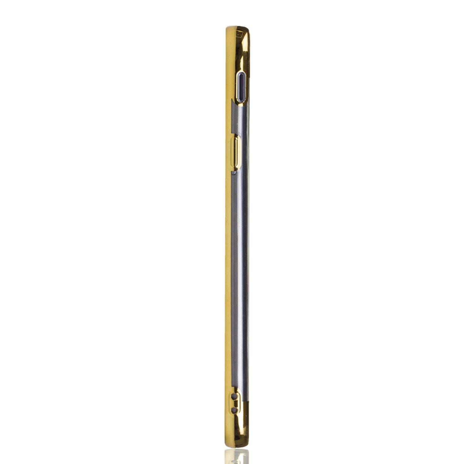 Samsung Galaxy J4 Handyhülle Bumper Backcover Gold