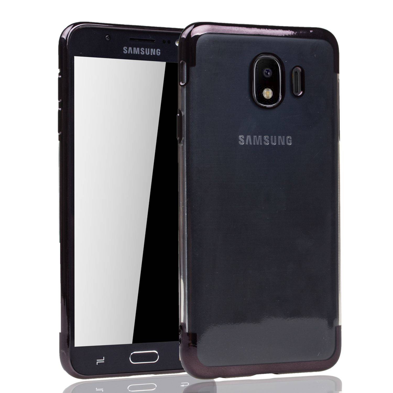 Samsung Galaxy J4 Handyhülle Bumper Backcover Schwarz