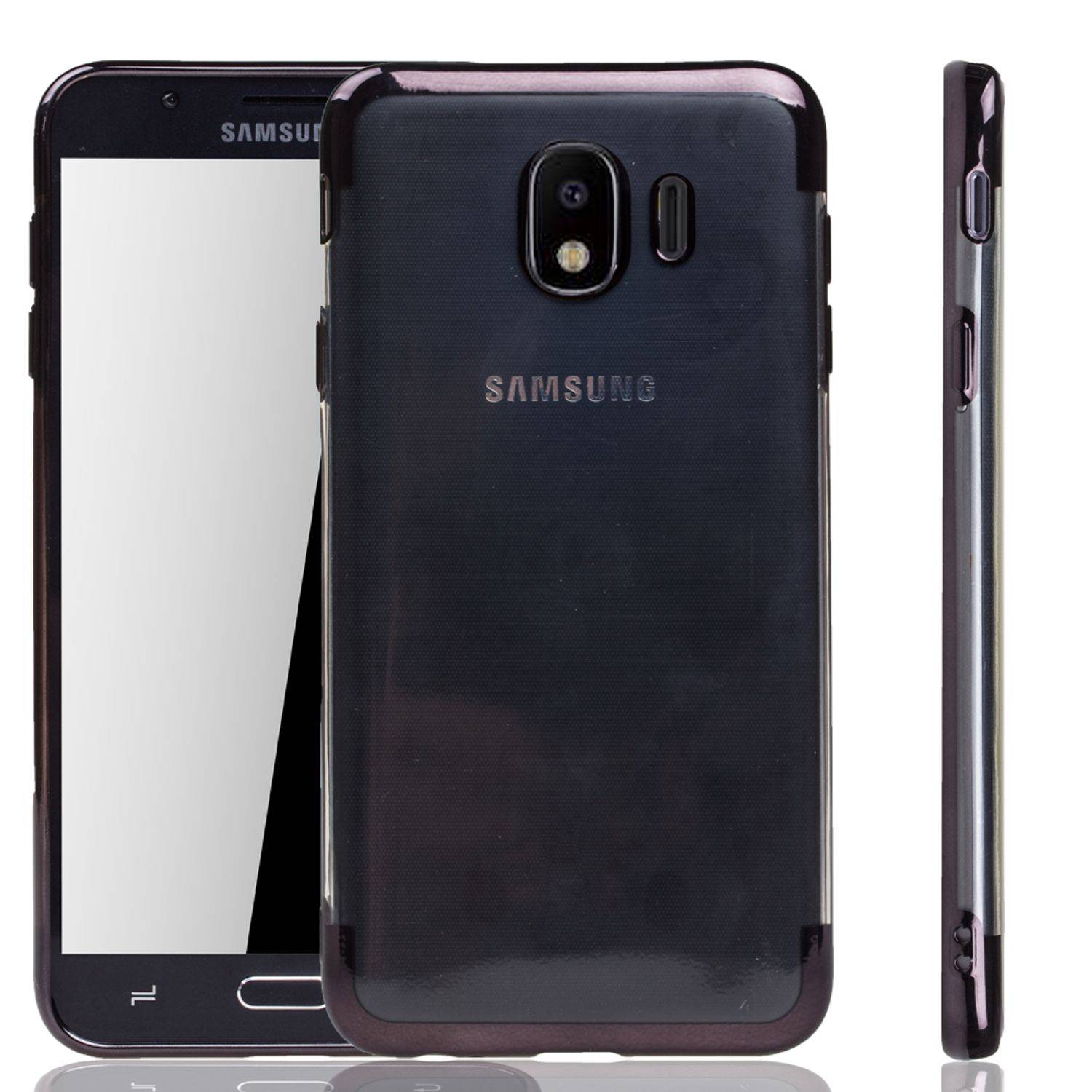Samsung Galaxy J4 Handyhülle Bumper Backcover Schwarz