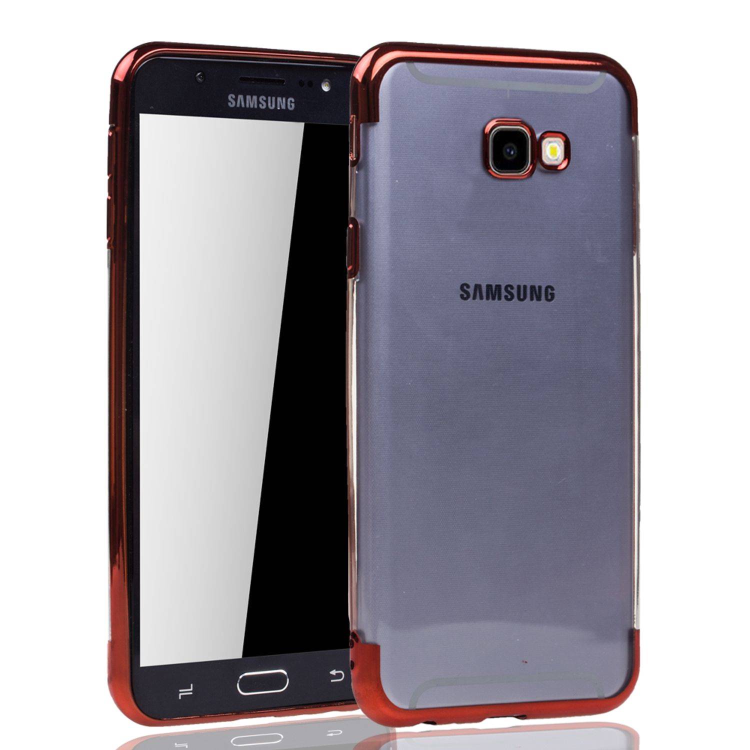 Samsung Galaxy J4 Plus Handyhülle Bumper Backcover Rot