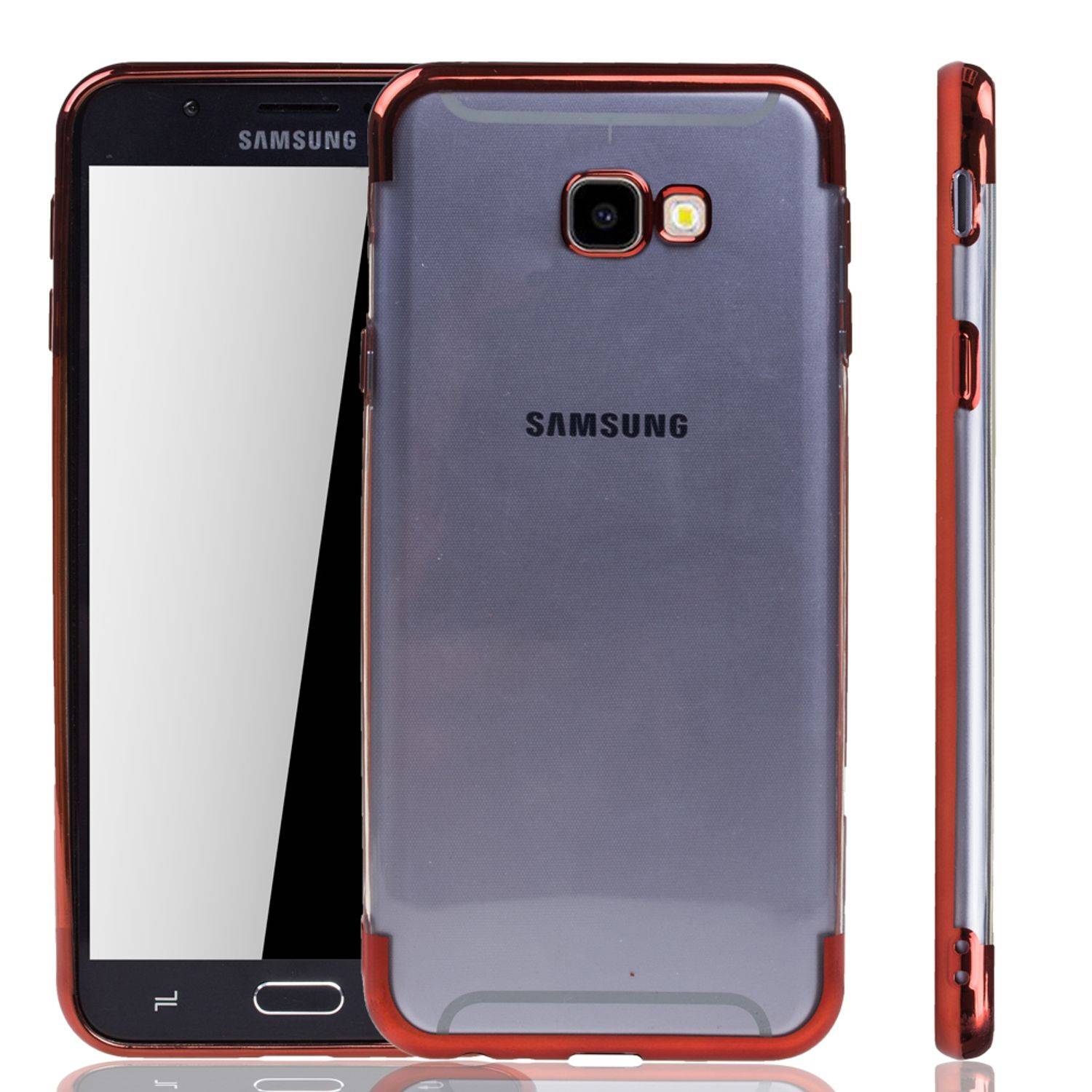 Samsung Galaxy J4 Plus Handyhülle Bumper Backcover Rot