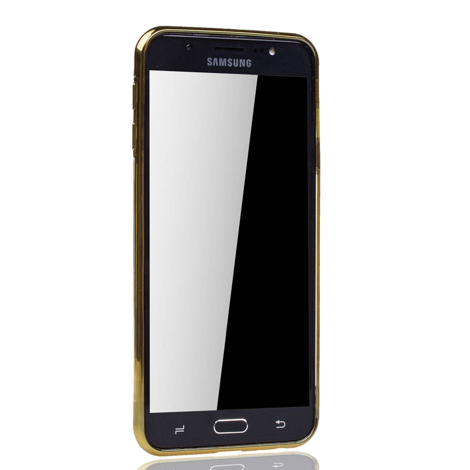 Samsung Galaxy J4 Plus Handyhülle Bumper Backcover Gold