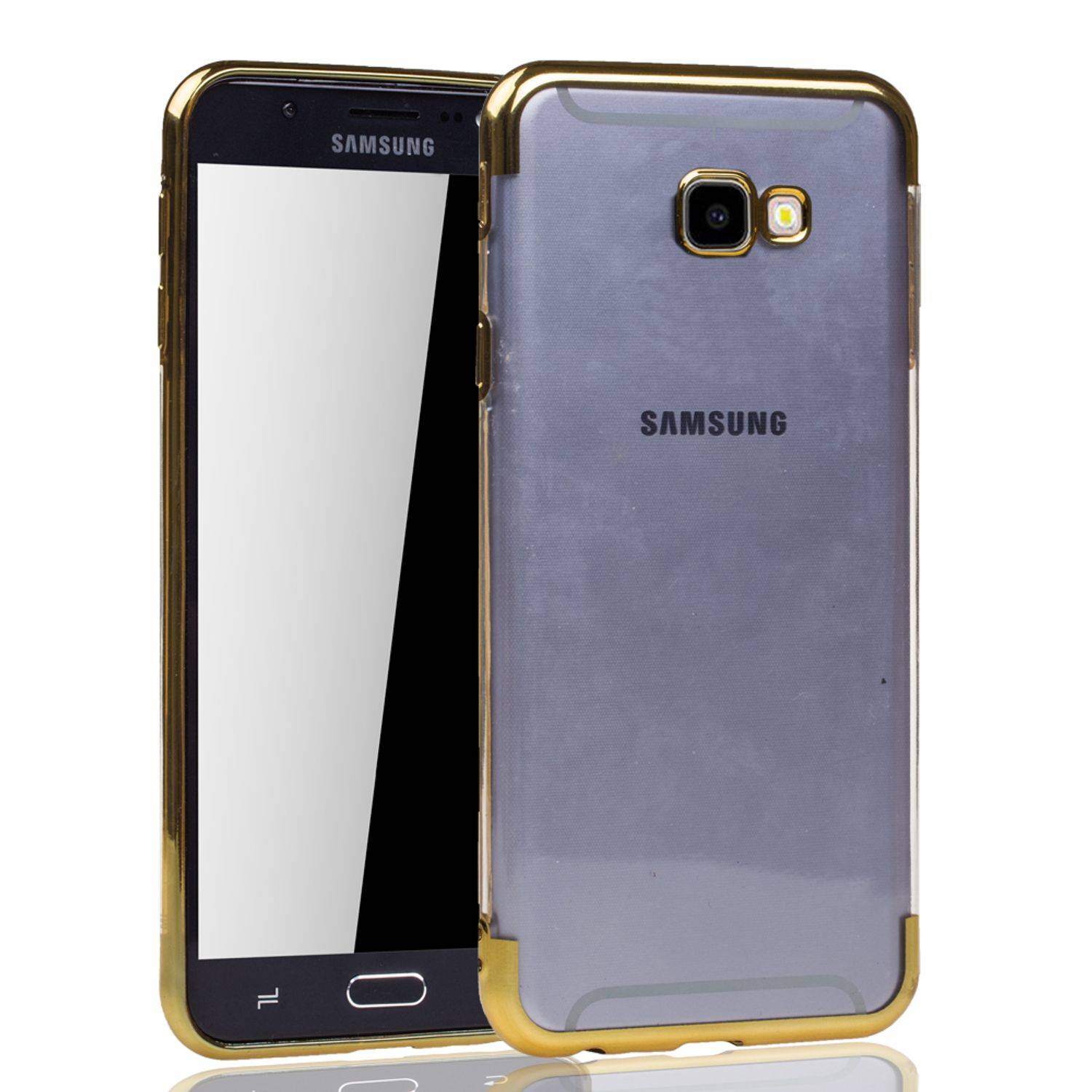 Samsung Galaxy J4 Plus Handyhülle Bumper Backcover Gold