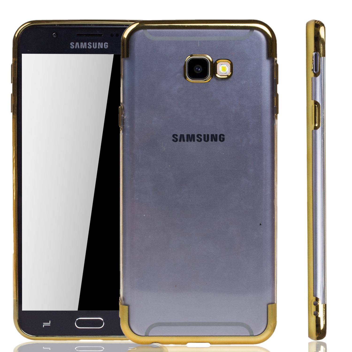 Samsung Galaxy J4 Plus Handyhülle Bumper Backcover Gold