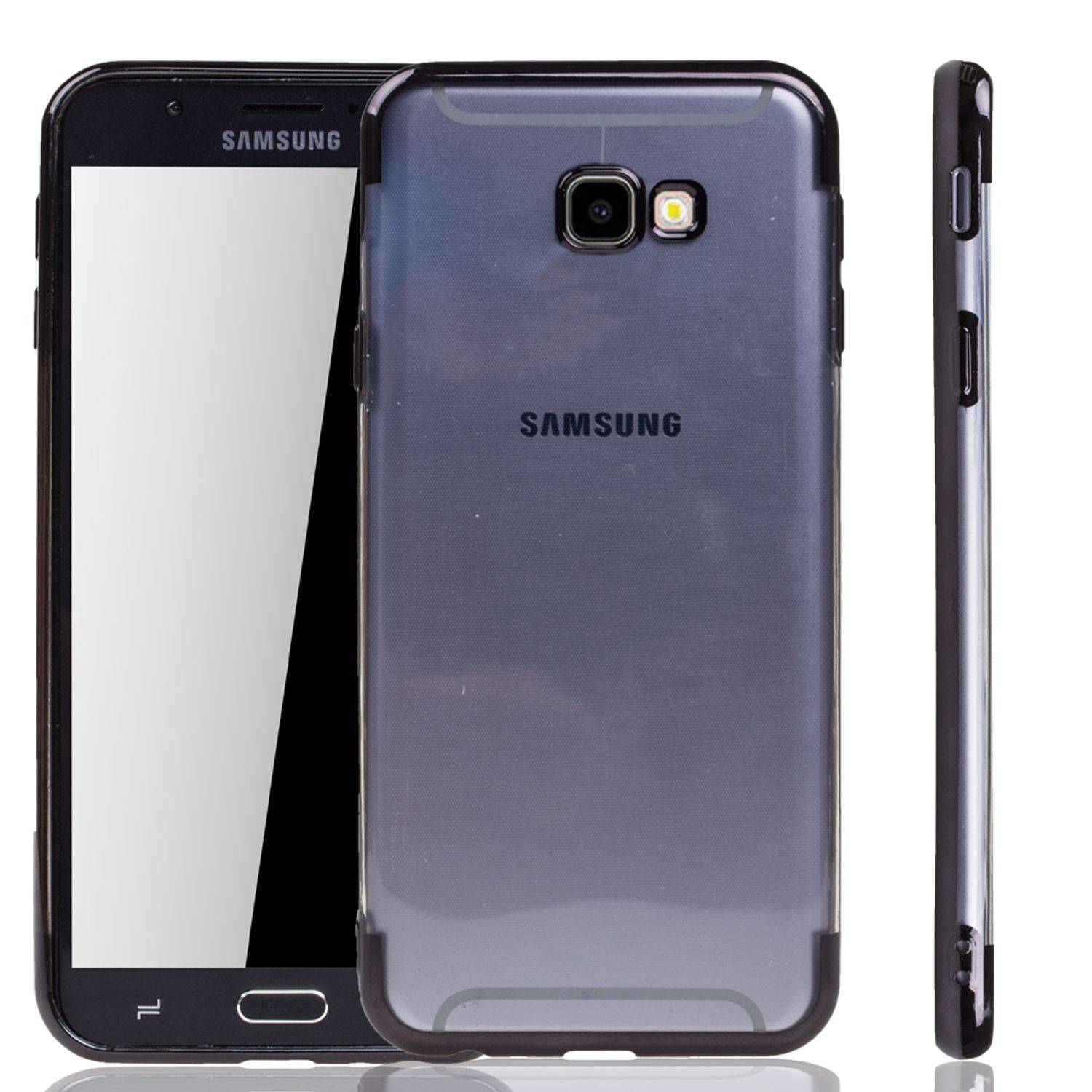 Samsung Galaxy J4 Plus Handyhülle Bumper Backcover Schwarz