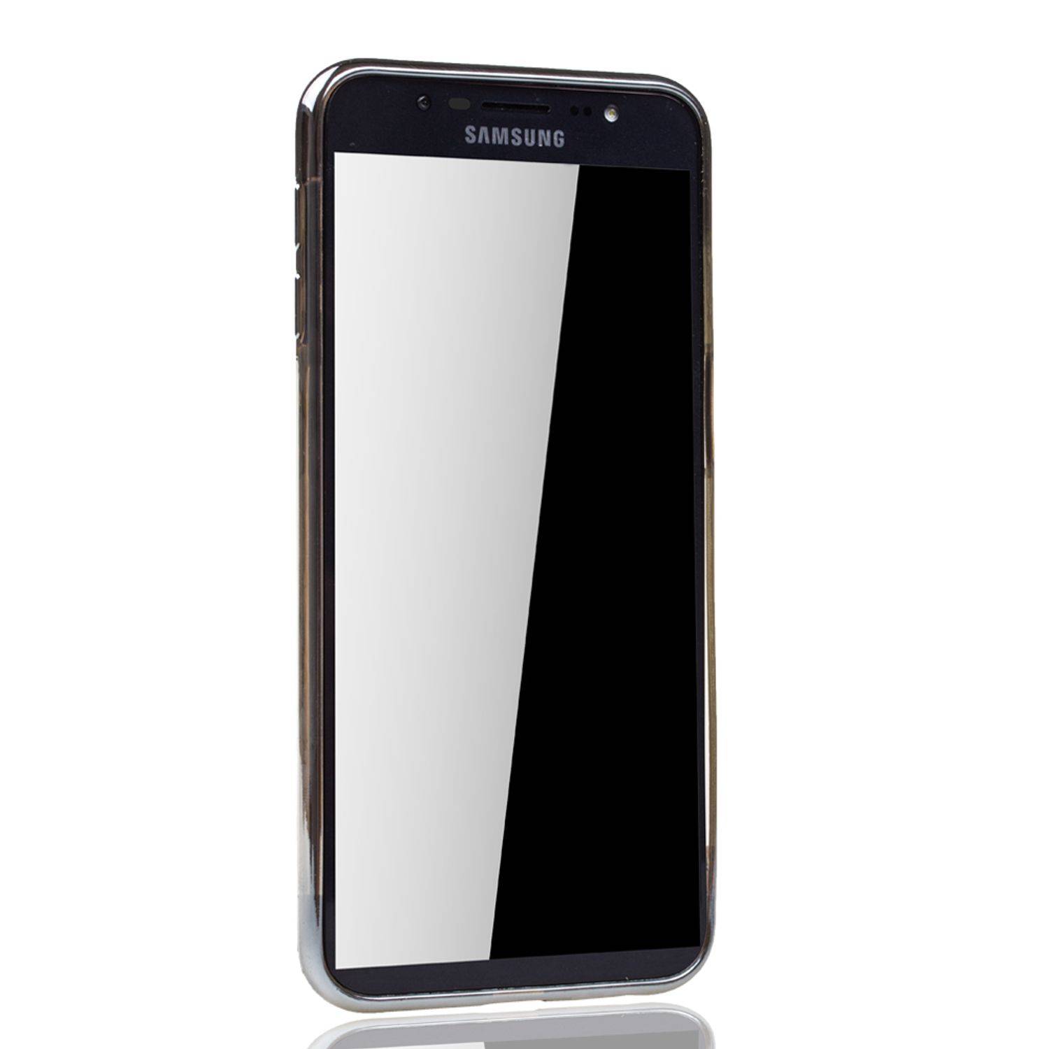 Samsung Galaxy J6 Plus Handyhülle Bumper Backcover Silber