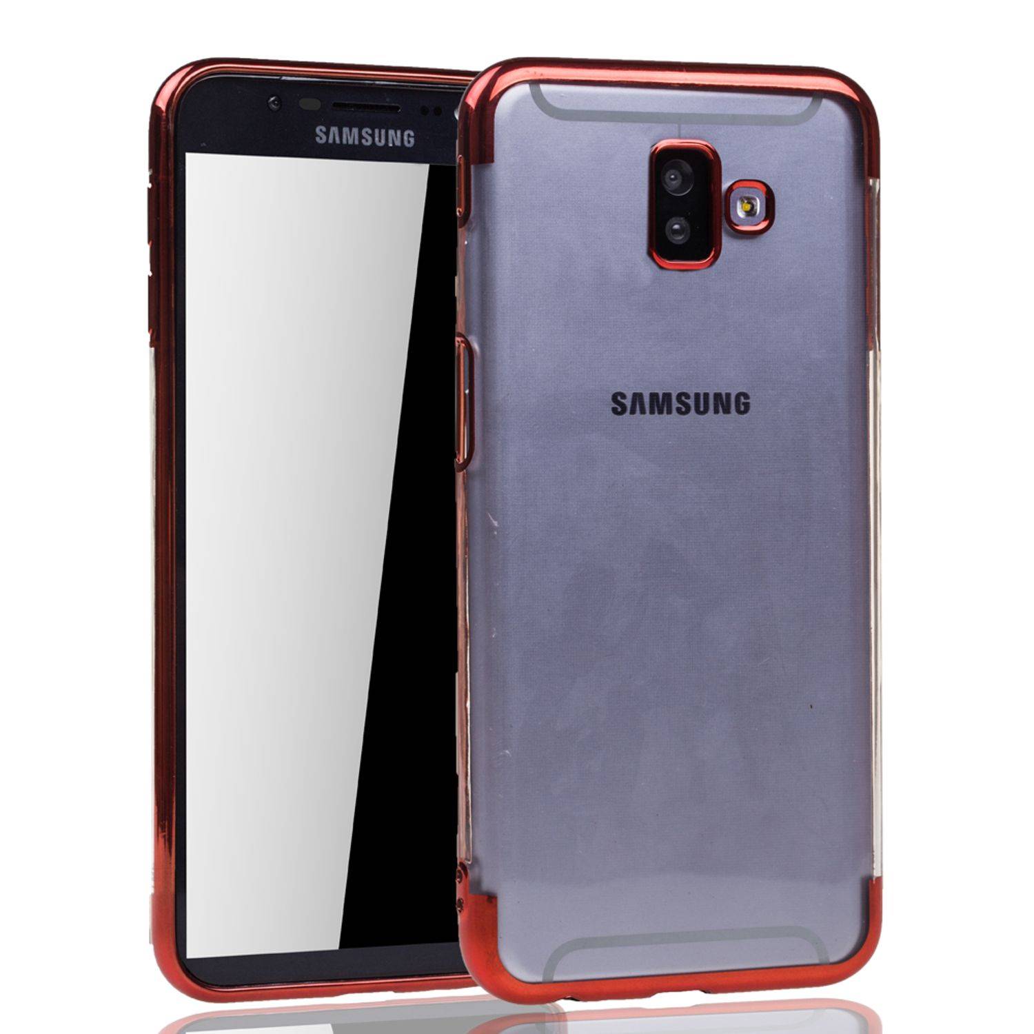 Samsung Galaxy J6 Plus Handyhülle Bumper Backcover Rot
