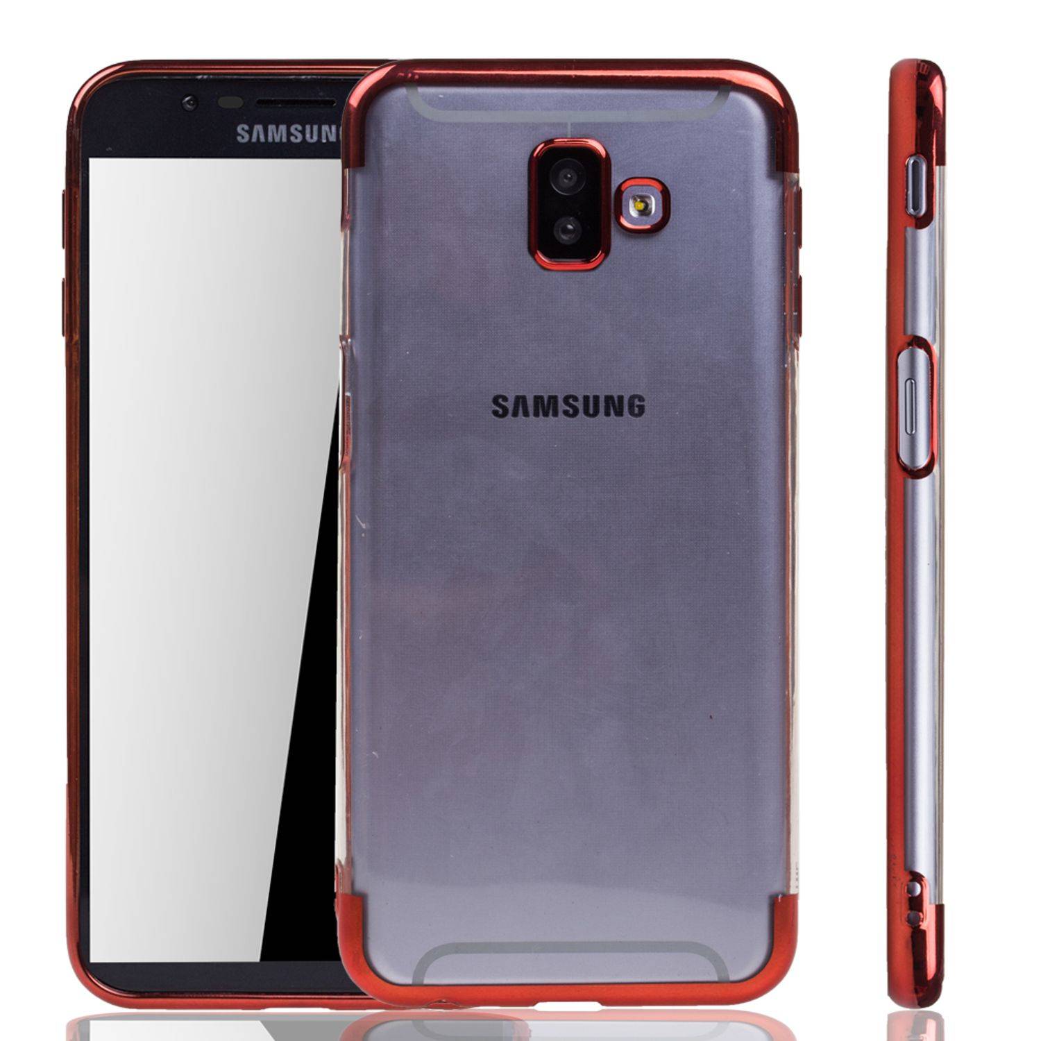 Samsung Galaxy J6 Plus Handyhülle Bumper Backcover Rot