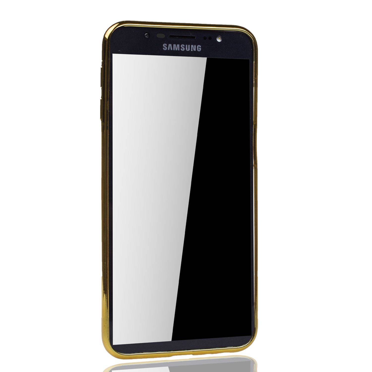 Samsung Galaxy J6 Plus Handyhülle Bumper Backcover Gold